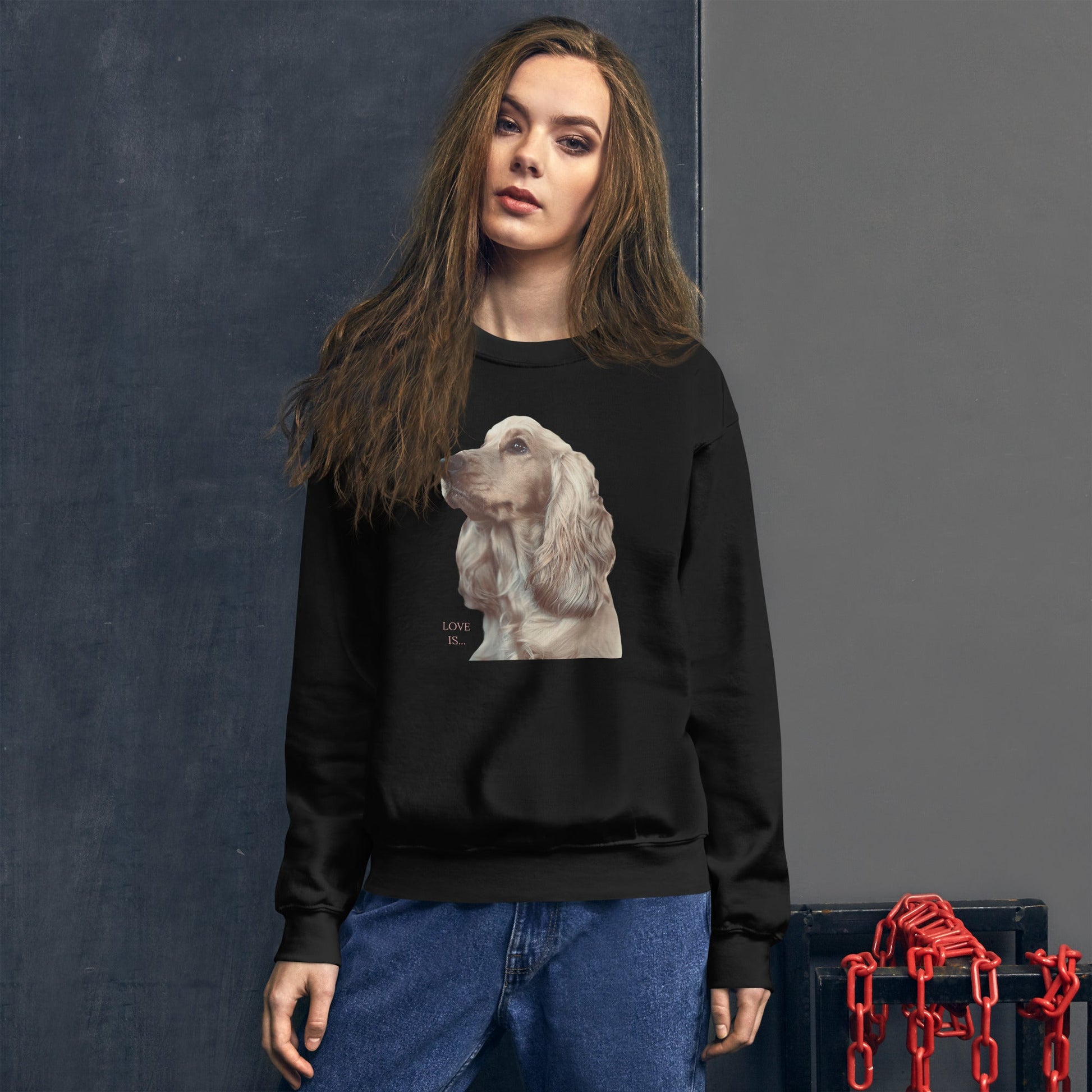 Love Is Sweatshirt for Men Gift For Women and Dog Lover