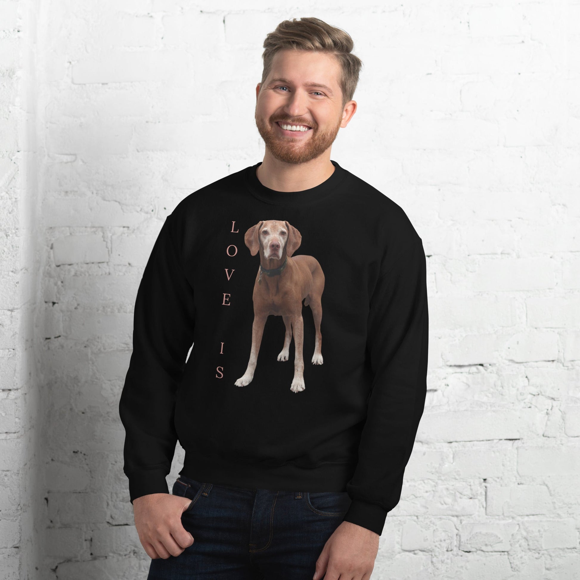 Love Is Sweatshirt for Men Gift For Women and Dog Lover