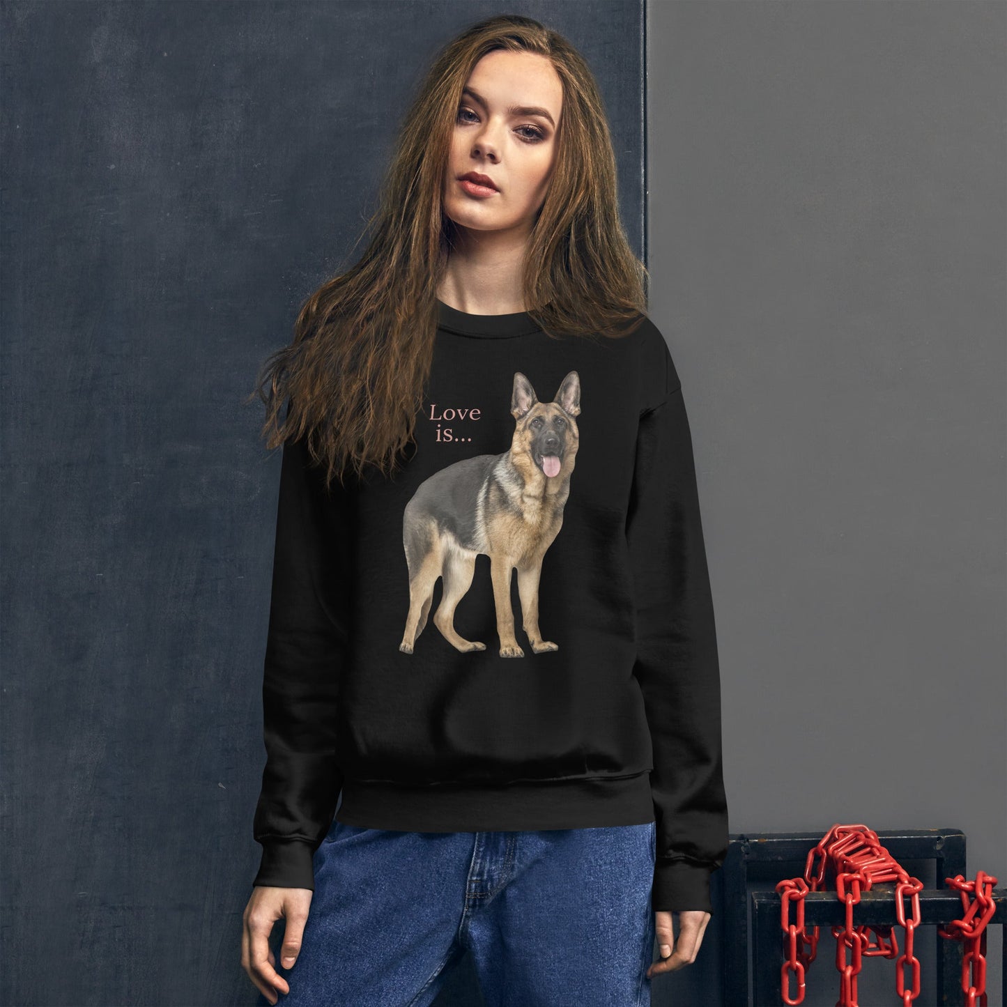 Love Is Sweatshirt for Men Gift For Women and Dog Lover