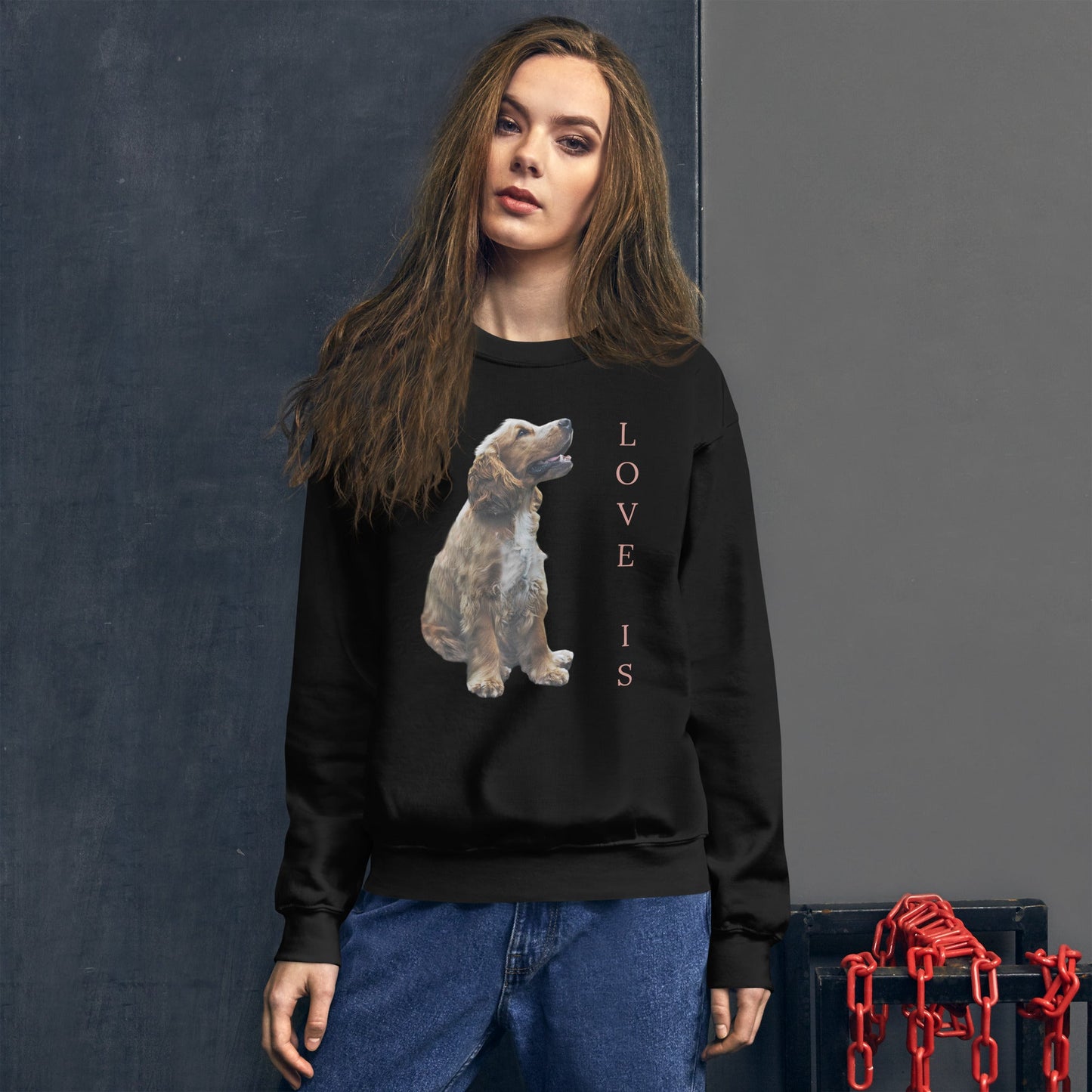 Love Is Sweatshirt for Men Gift For Women and Dog Lover