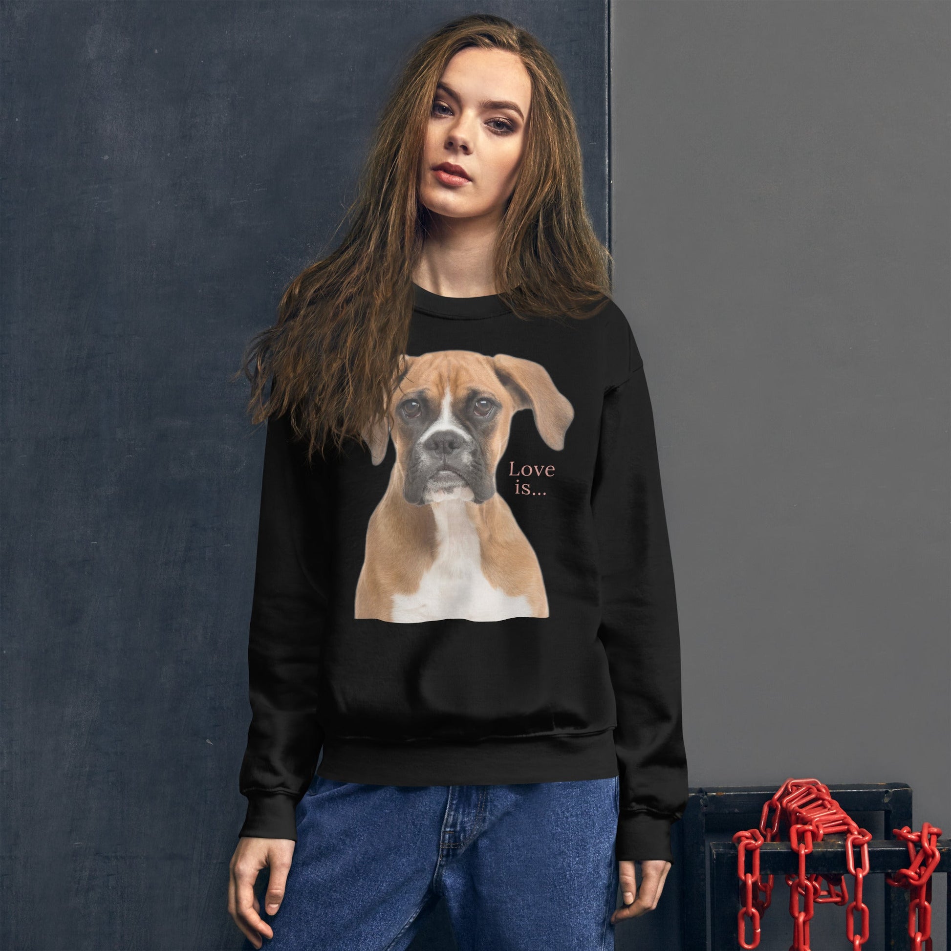 Love Is Sweatshirt for Men Gift For Women and Dog Lover