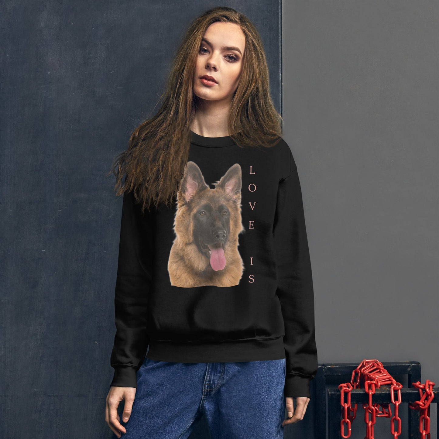 Love Is Sweatshirt for Men Gift For Women and Dog Lover