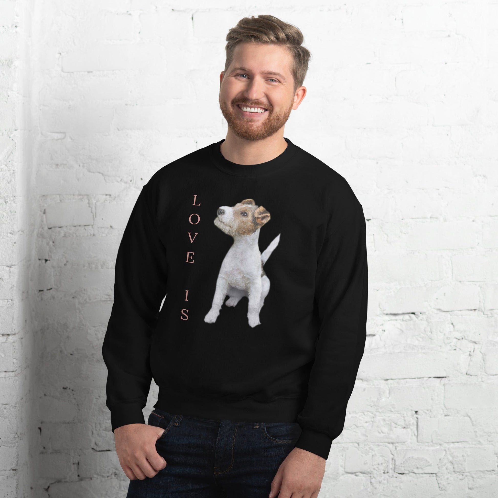 Love Is Sweatshirt for Men Gift For Women and Dog Lover