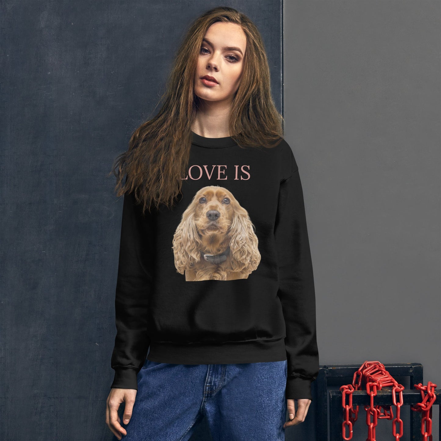 Love Is Sweatshirt for Men Gift For Women and Dog Lover