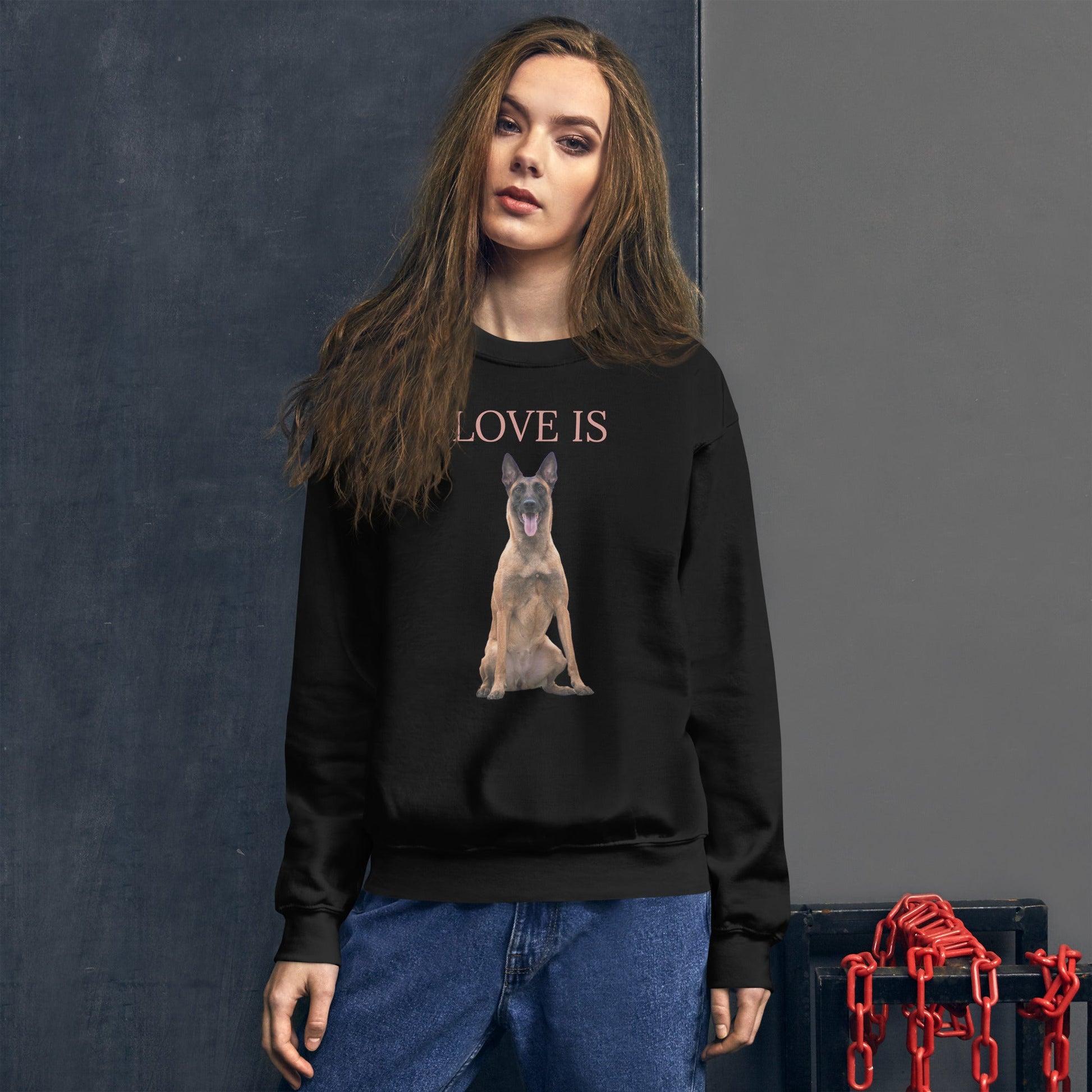 Love Is Sweatshirt for Men Gift For Women and Dog Lover