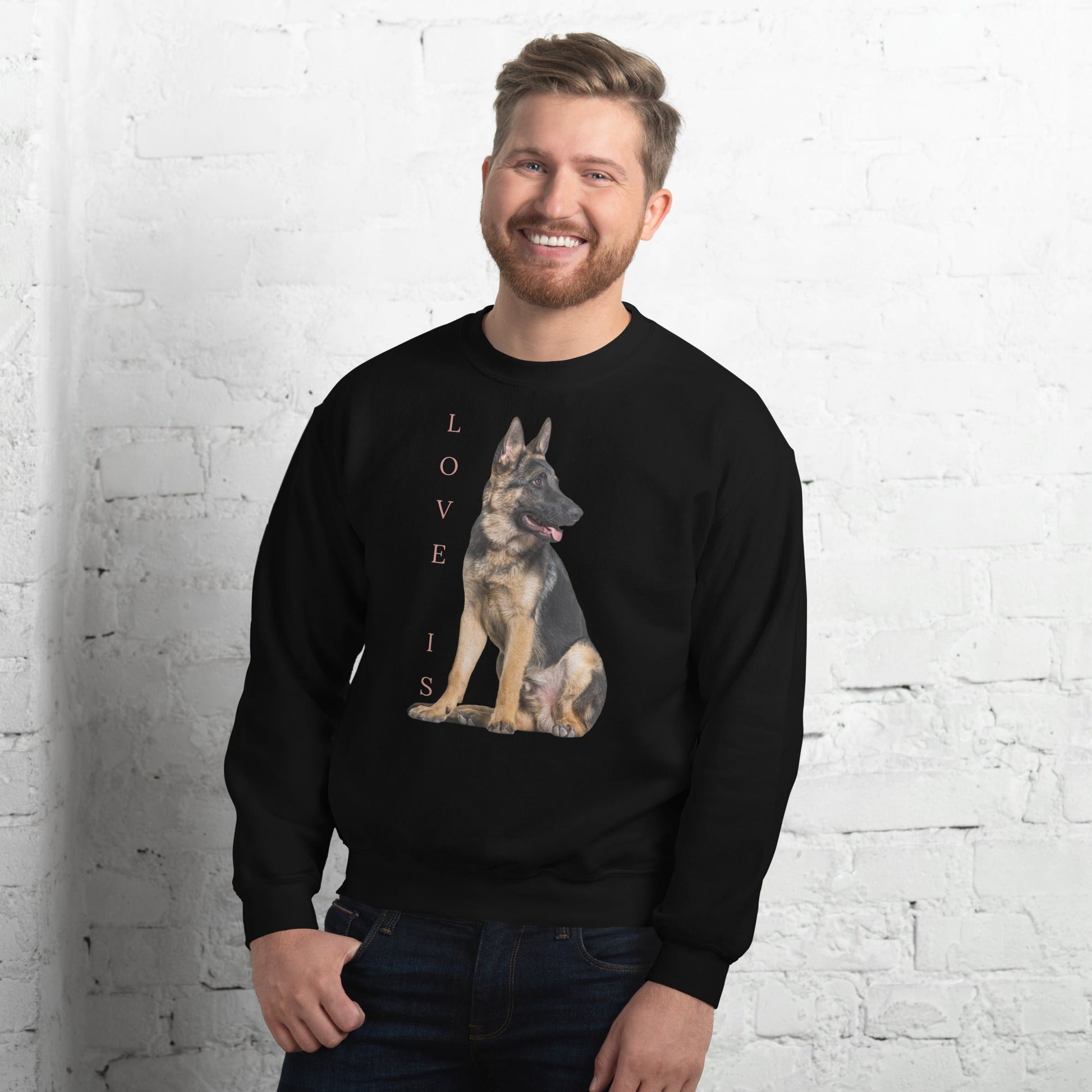 Love Is Sweatshirt for Men Gift For Women and Dog Lover