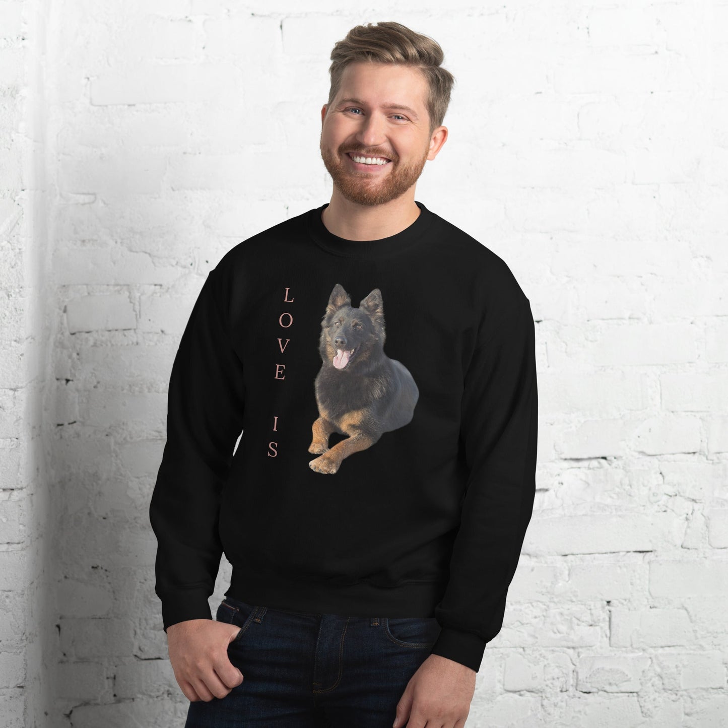 Love Is Sweatshirt for Men Gift For Women and Dog Lover