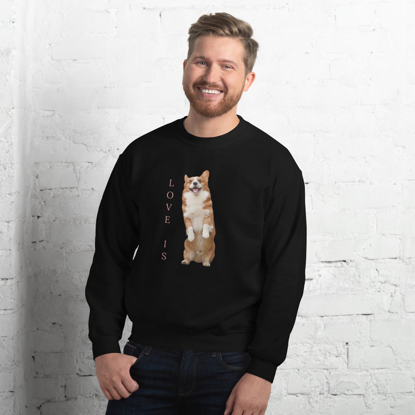 Love Is Sweatshirt for Men Gift For Women and Dog Lover