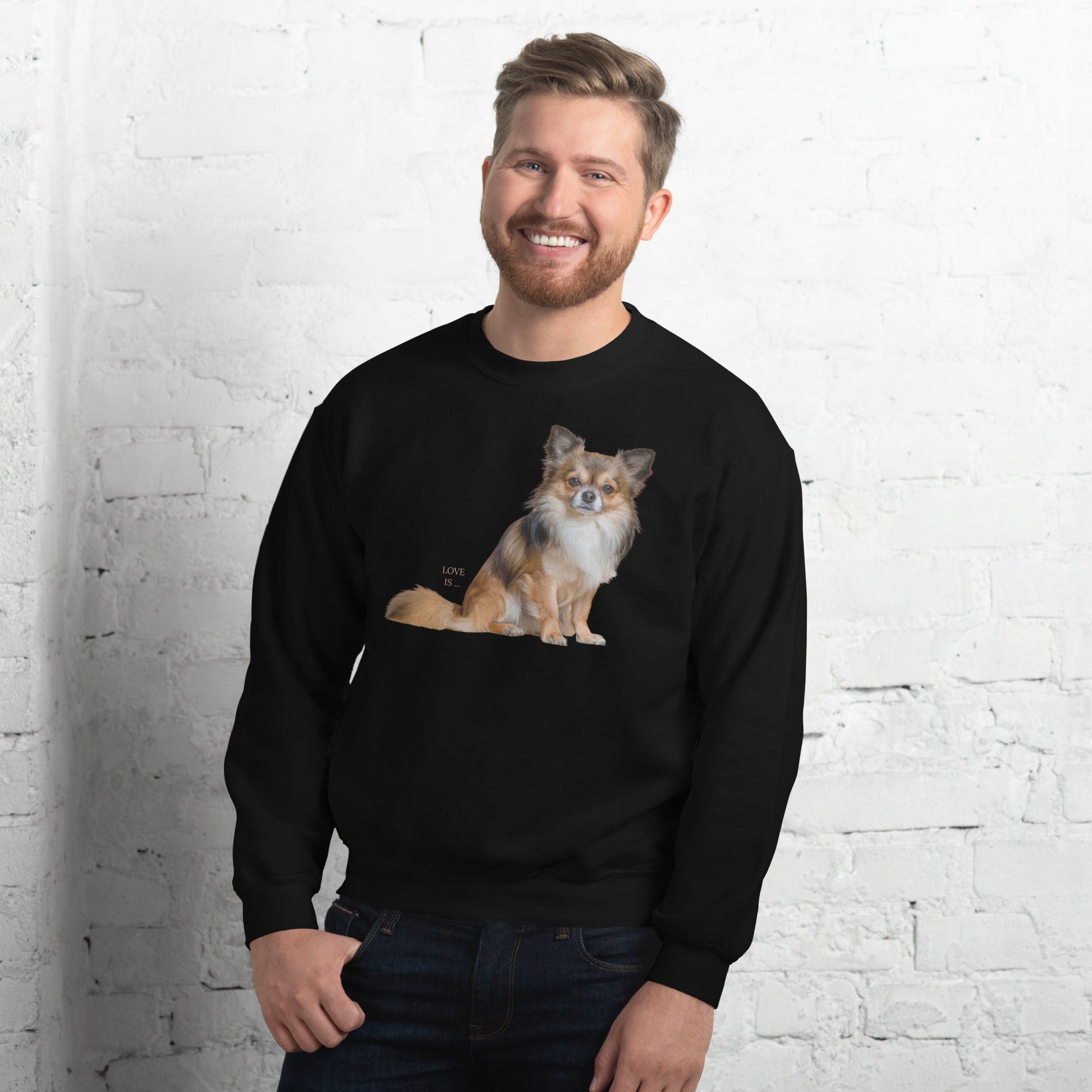 Love Is Sweatshirt for Men Gift For Women and Dog Lover