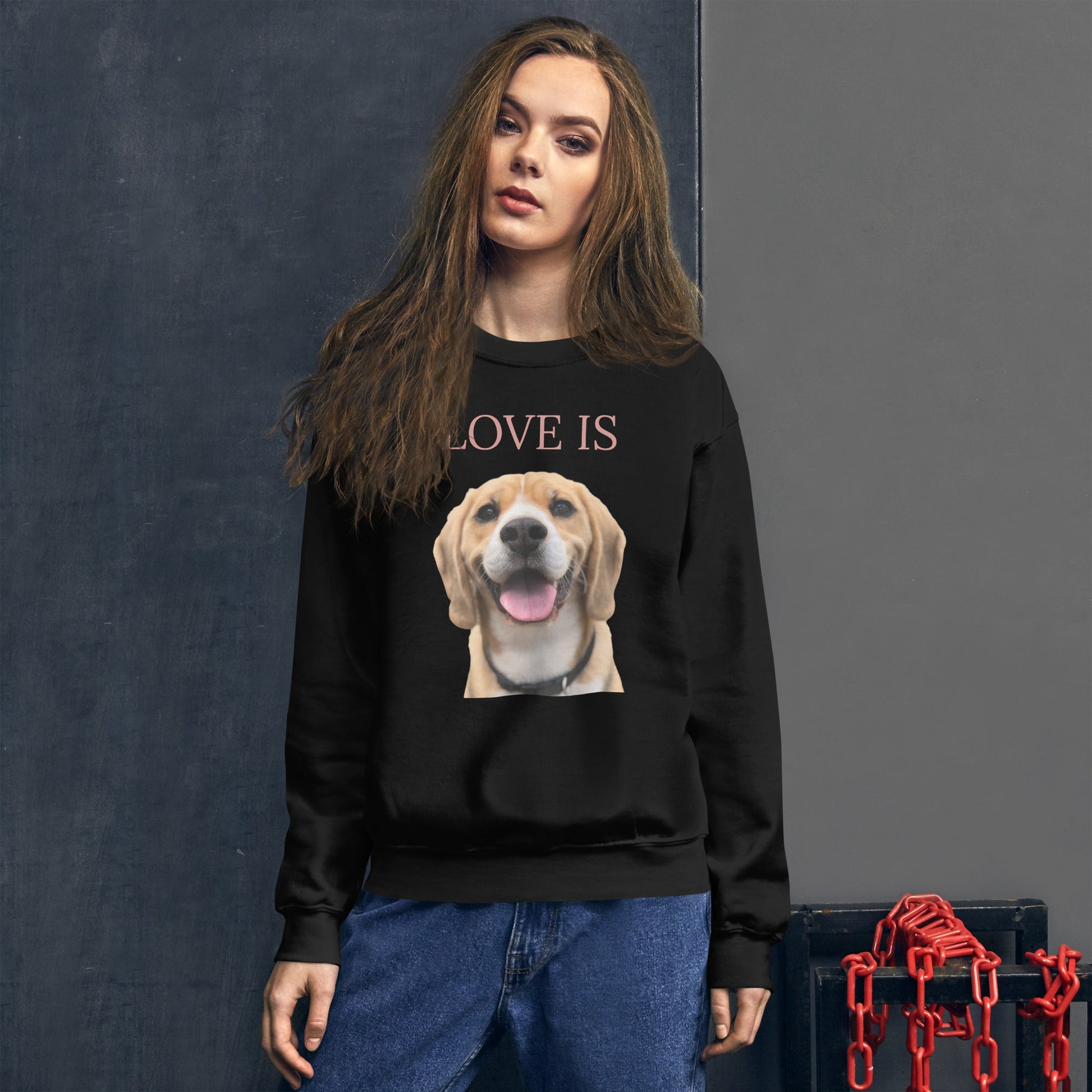 Love Is Sweatshirt for Men Gift For Women and Dog Lover