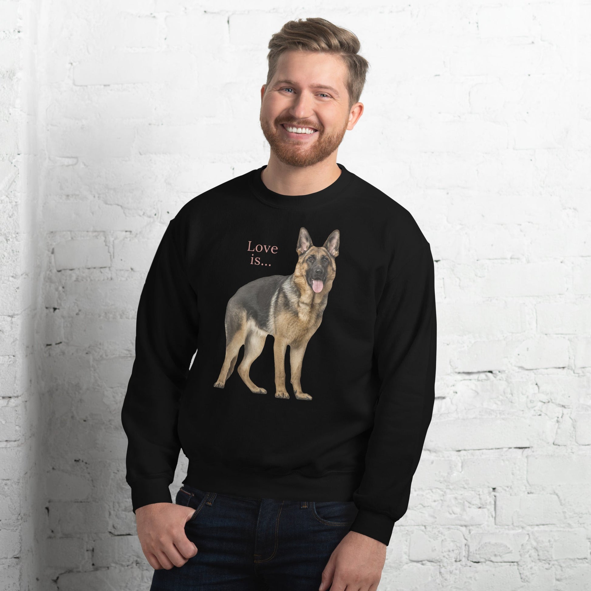 Love Is Sweatshirt for Men Gift For Women and Dog Lover