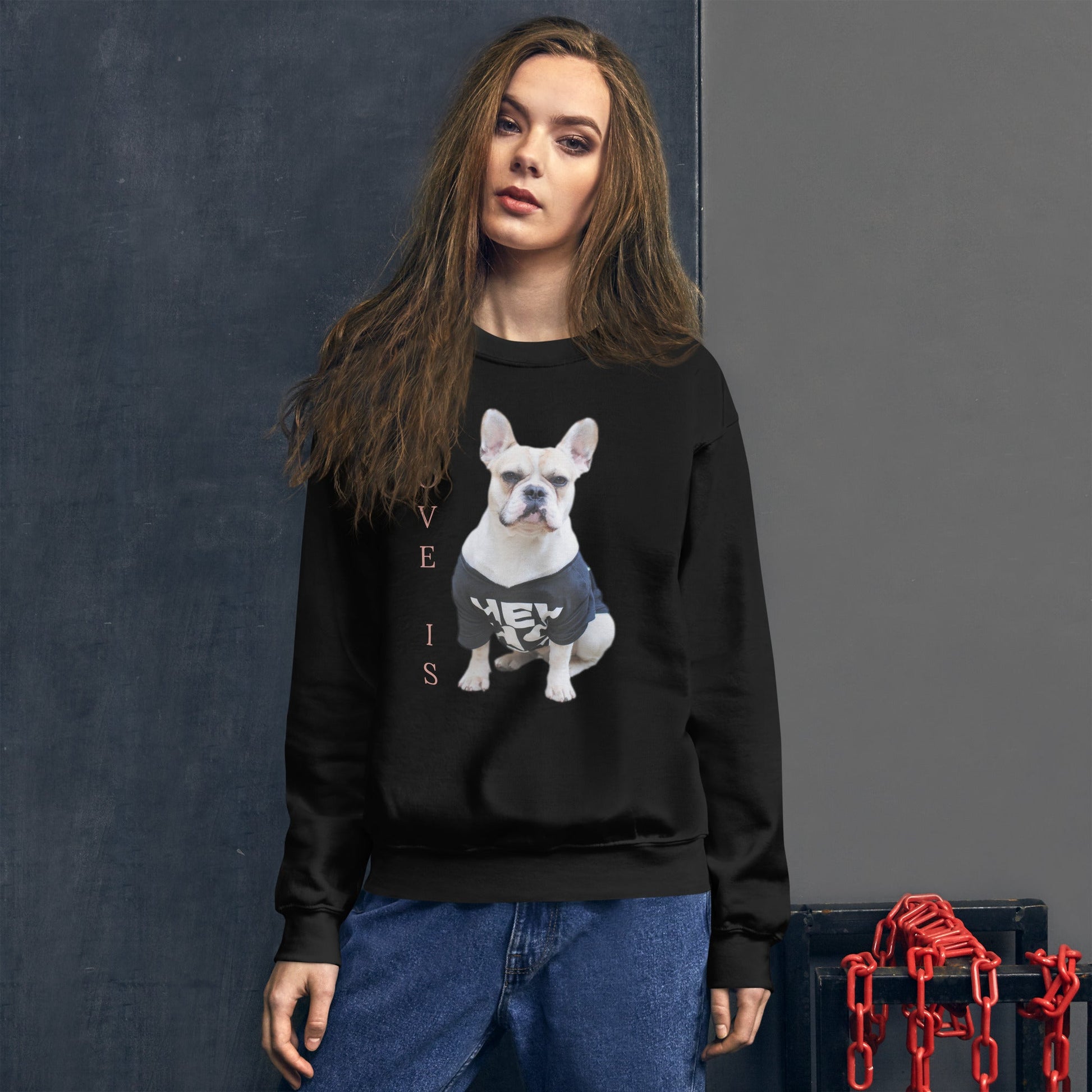 Love Is Sweatshirt for Men Gift For Women and Dog Lover