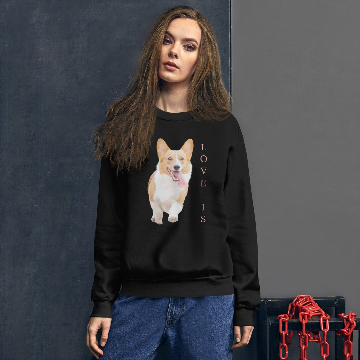 Love Is Sweatshirt for Men Gift For Women and Dog Lover