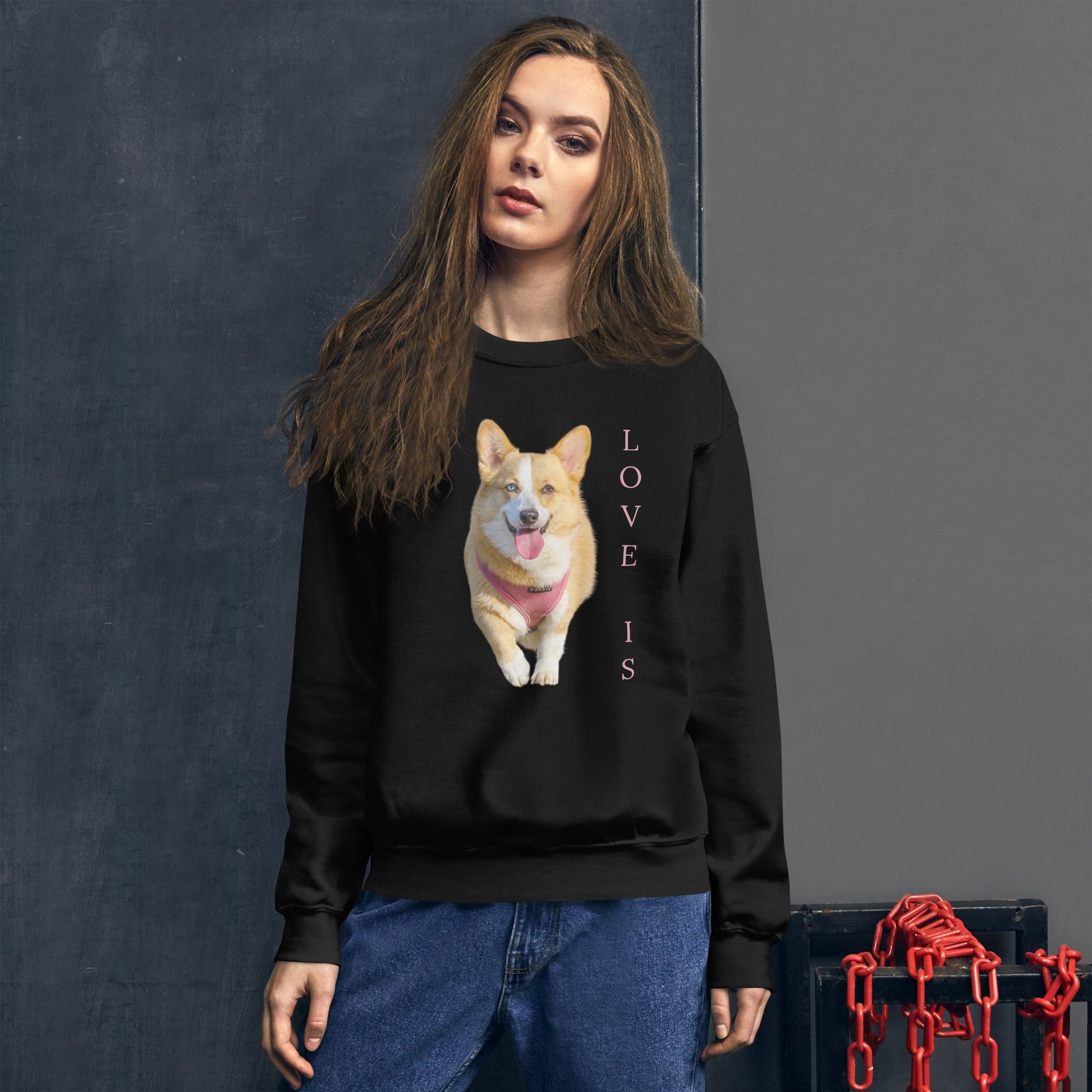 Love Is Sweatshirt for Men Gift For Women and Dog Lover