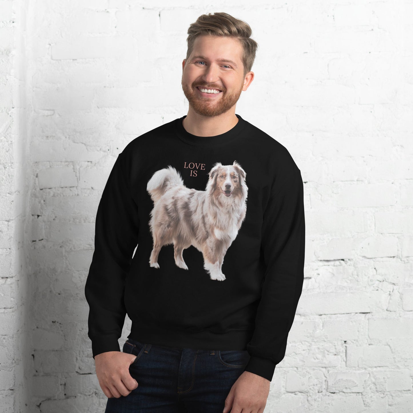 Love Is Sweatshirt for Men Gift For Women and Dog Lover