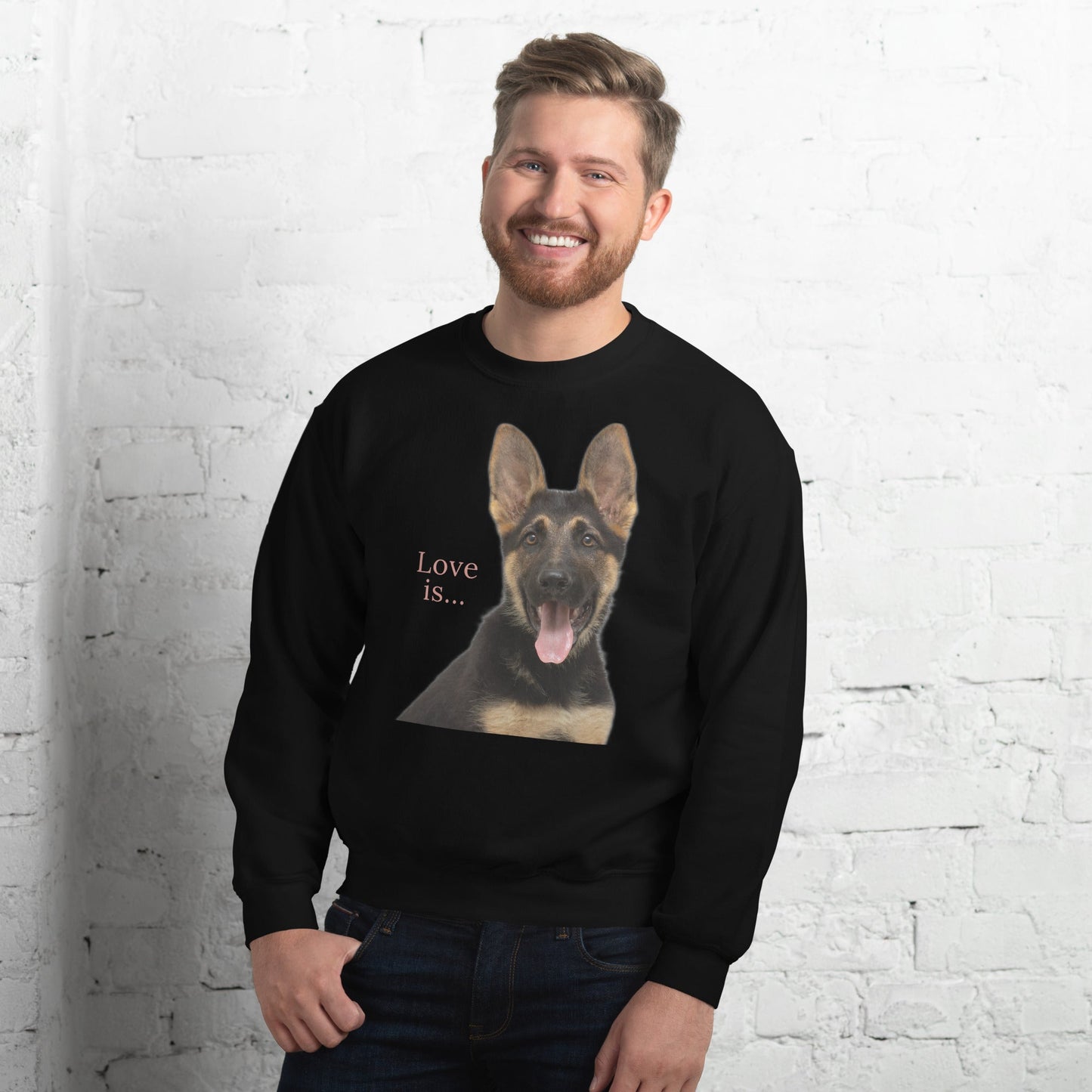 Love Is Sweatshirt for Men Gift For Women and Dog Lover