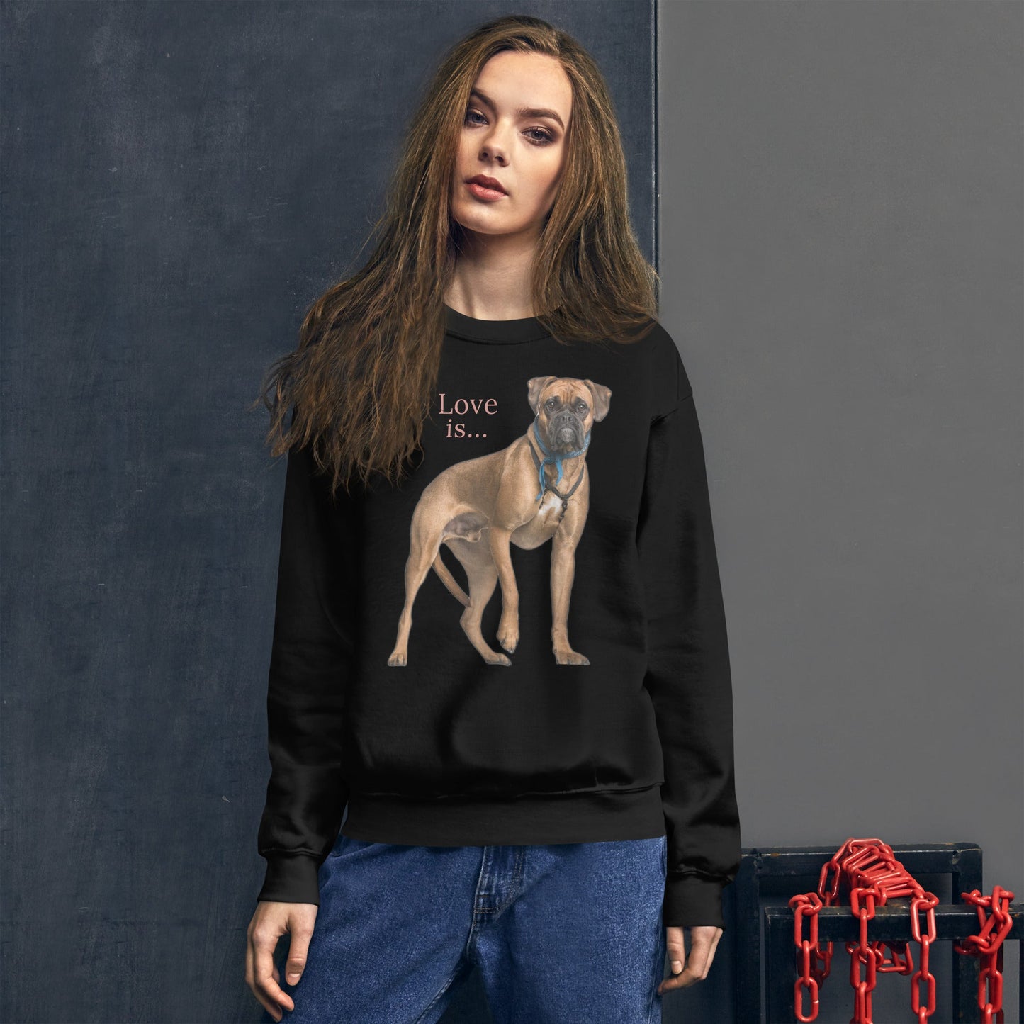 Love Is Sweatshirt for Men Gift For Women and Dog Lover