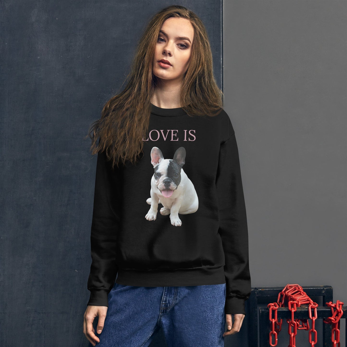 Love Is Sweatshirt for Men Gift For Women and Dog Lover