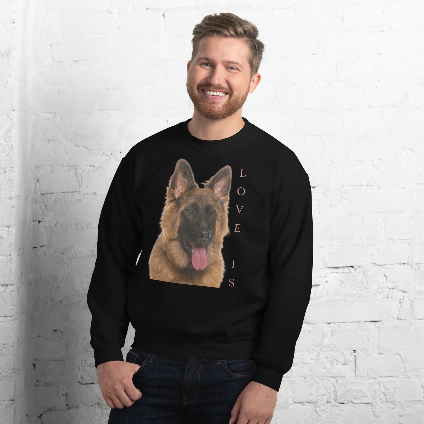 Love Is Sweatshirt for Men Gift For Women and Dog Lover