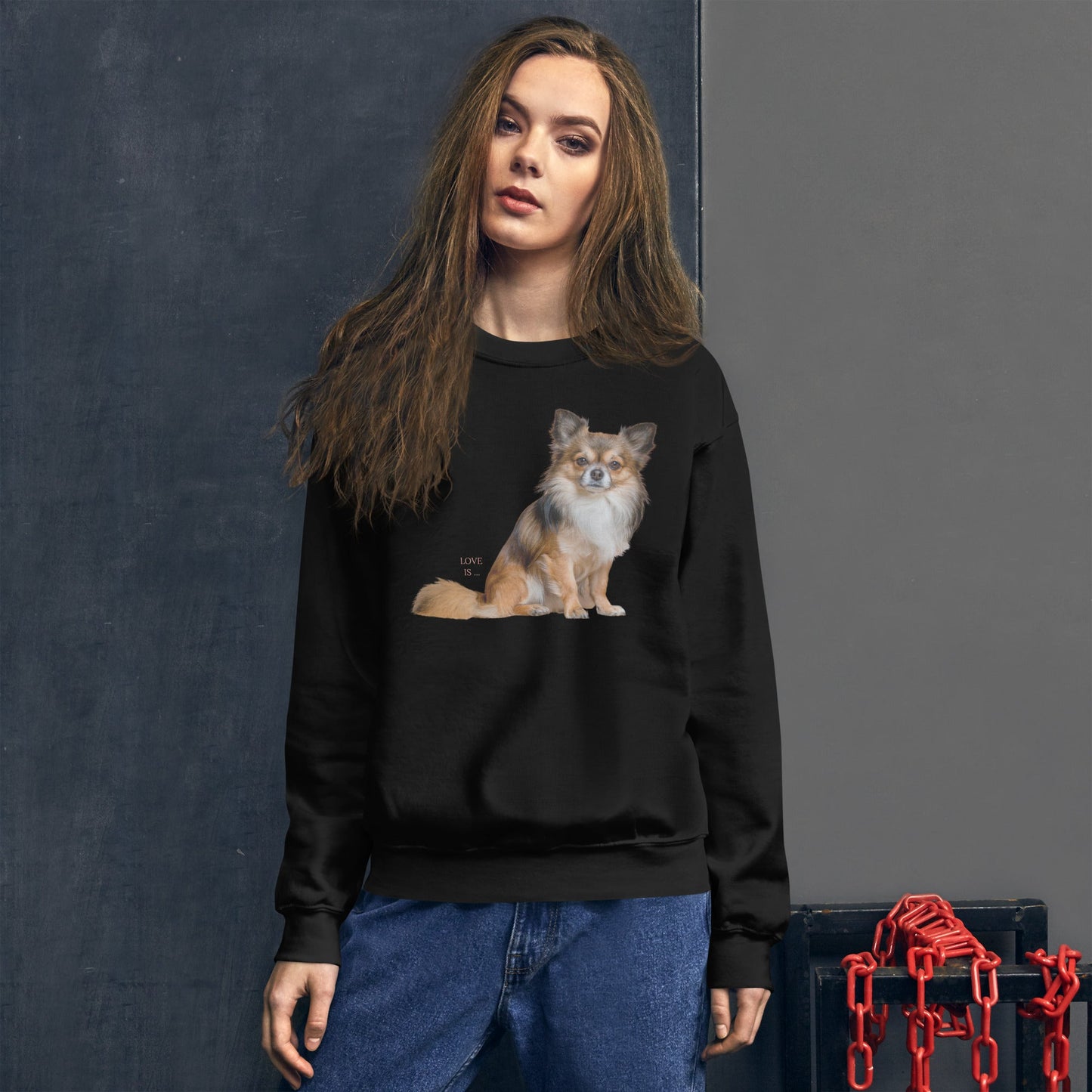 Love Is Sweatshirt for Men Gift For Women and Dog Lover