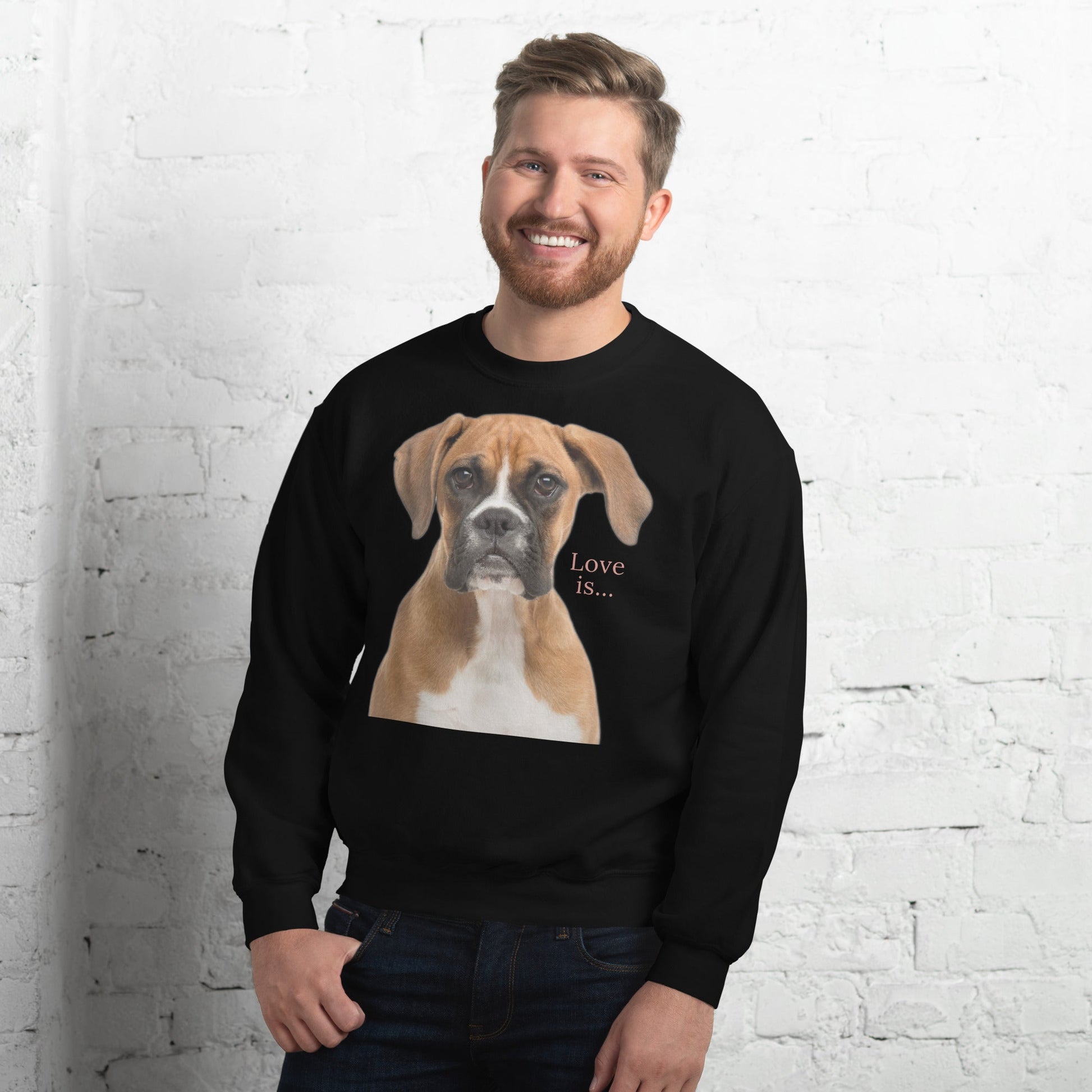 Love Is Sweatshirt for Men Gift For Women and Dog Lover