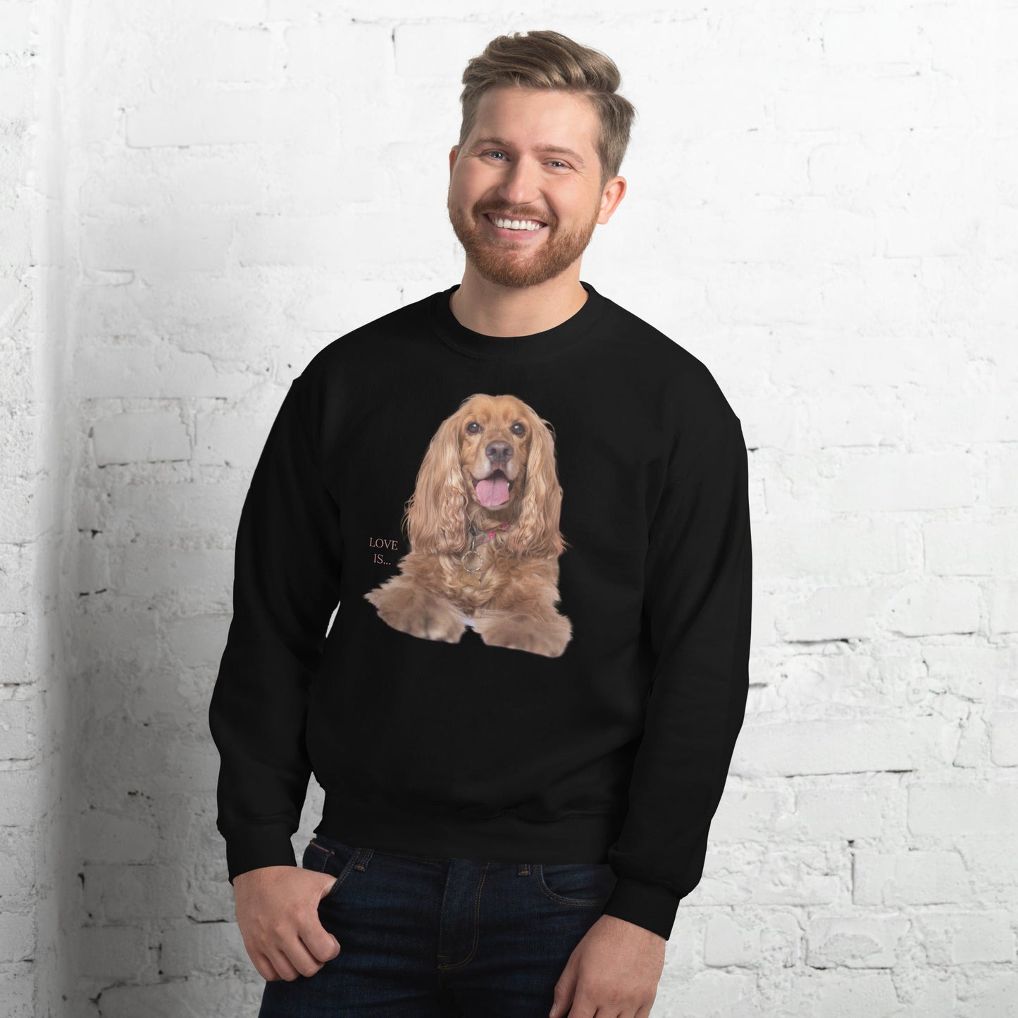 Love Is Sweatshirt for Men Gift For Women and Dog Lover