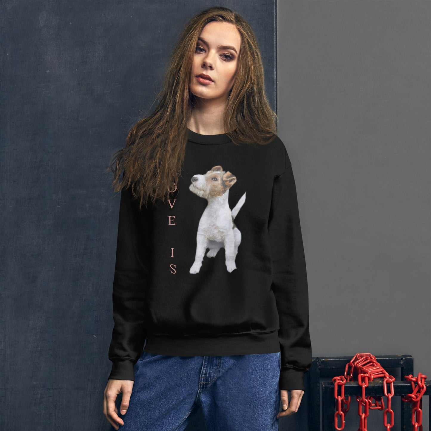 Love Is Sweatshirt for Men Gift For Women and Dog Lover