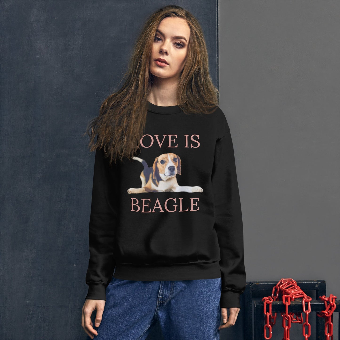 Love Is Sweatshirt for Men Gift For Women and Dog Lover