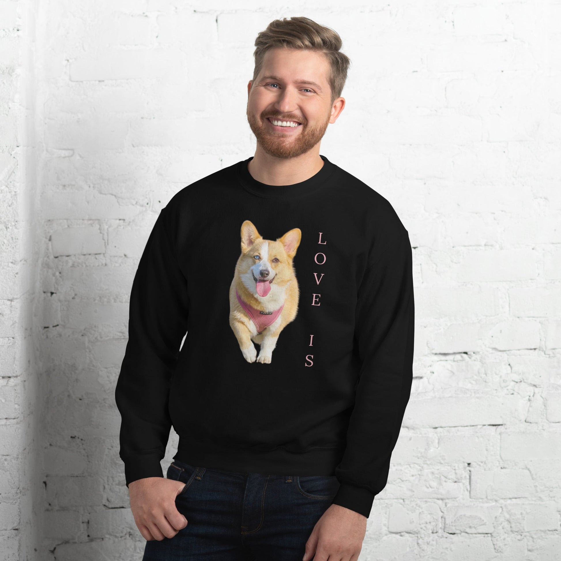 Love Is Sweatshirt for Men Gift For Women and Dog Lover