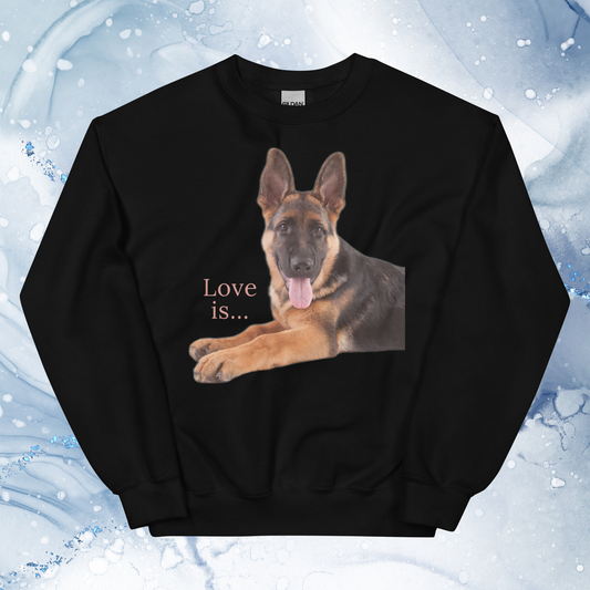 Love Is Sweatshirt for Men Gift For Women and Dog Lover