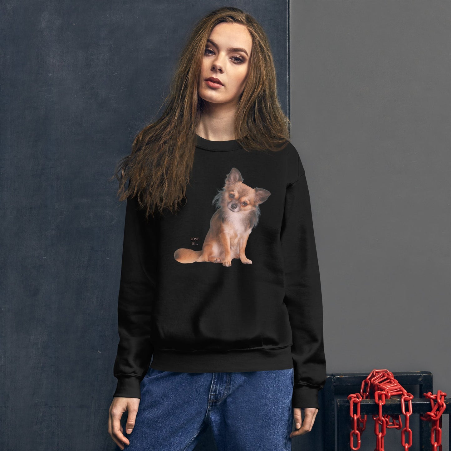 Love Is Sweatshirt for Men Gift For Women and Dog Lover