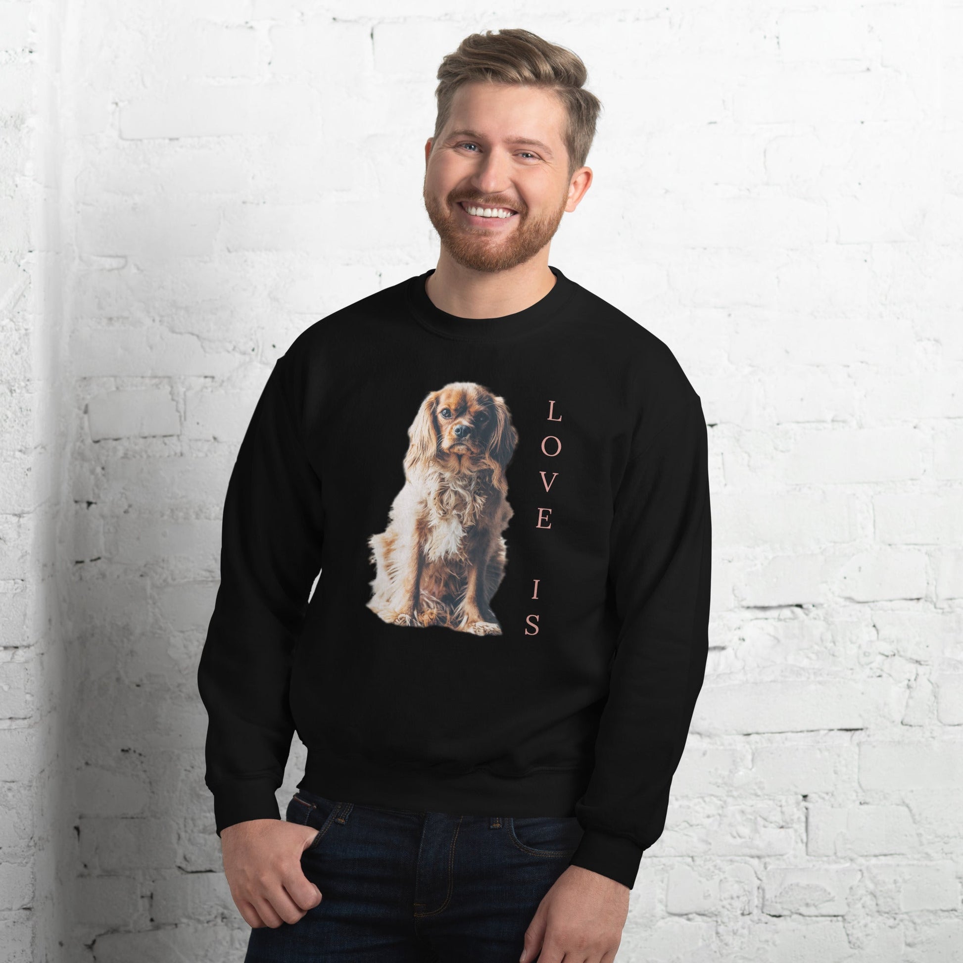 Love Is Sweatshirt for Men Gift For Women and Dog Lover