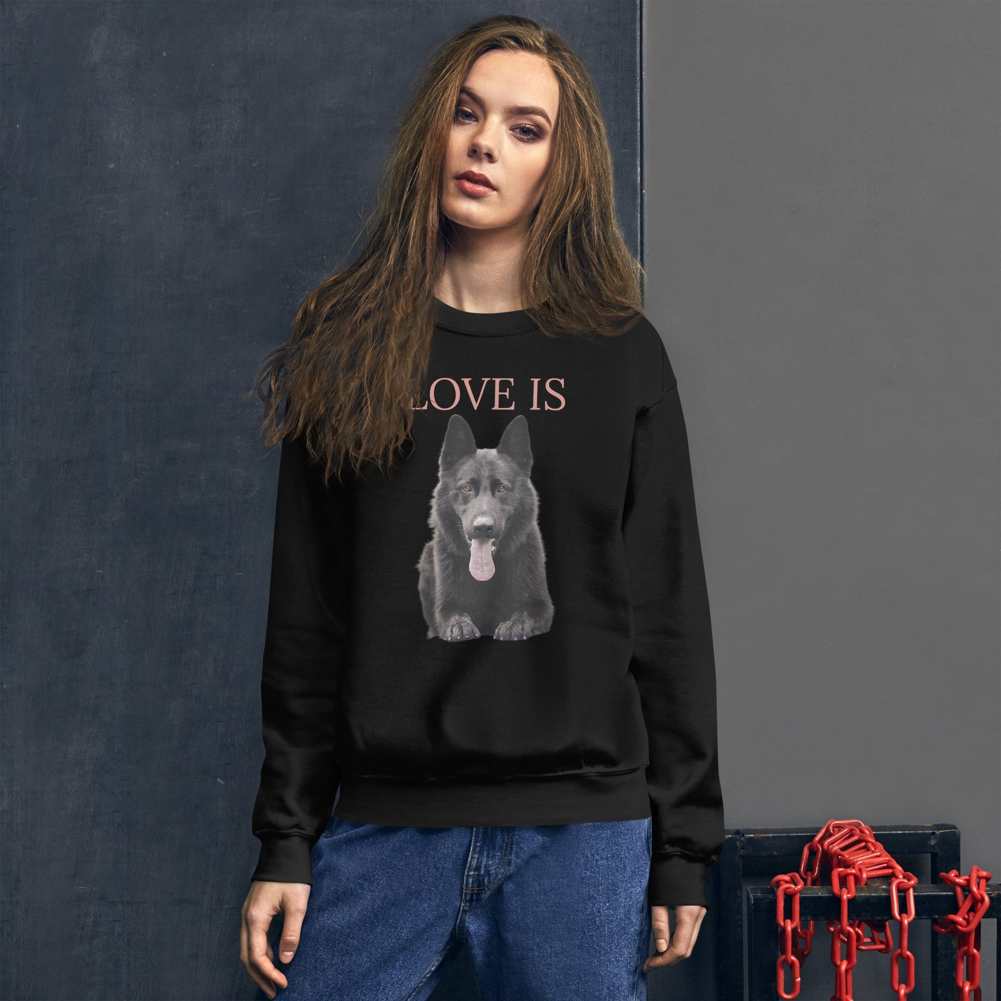 Love Is Sweatshirt for Men Gift For Women and Dog Lover