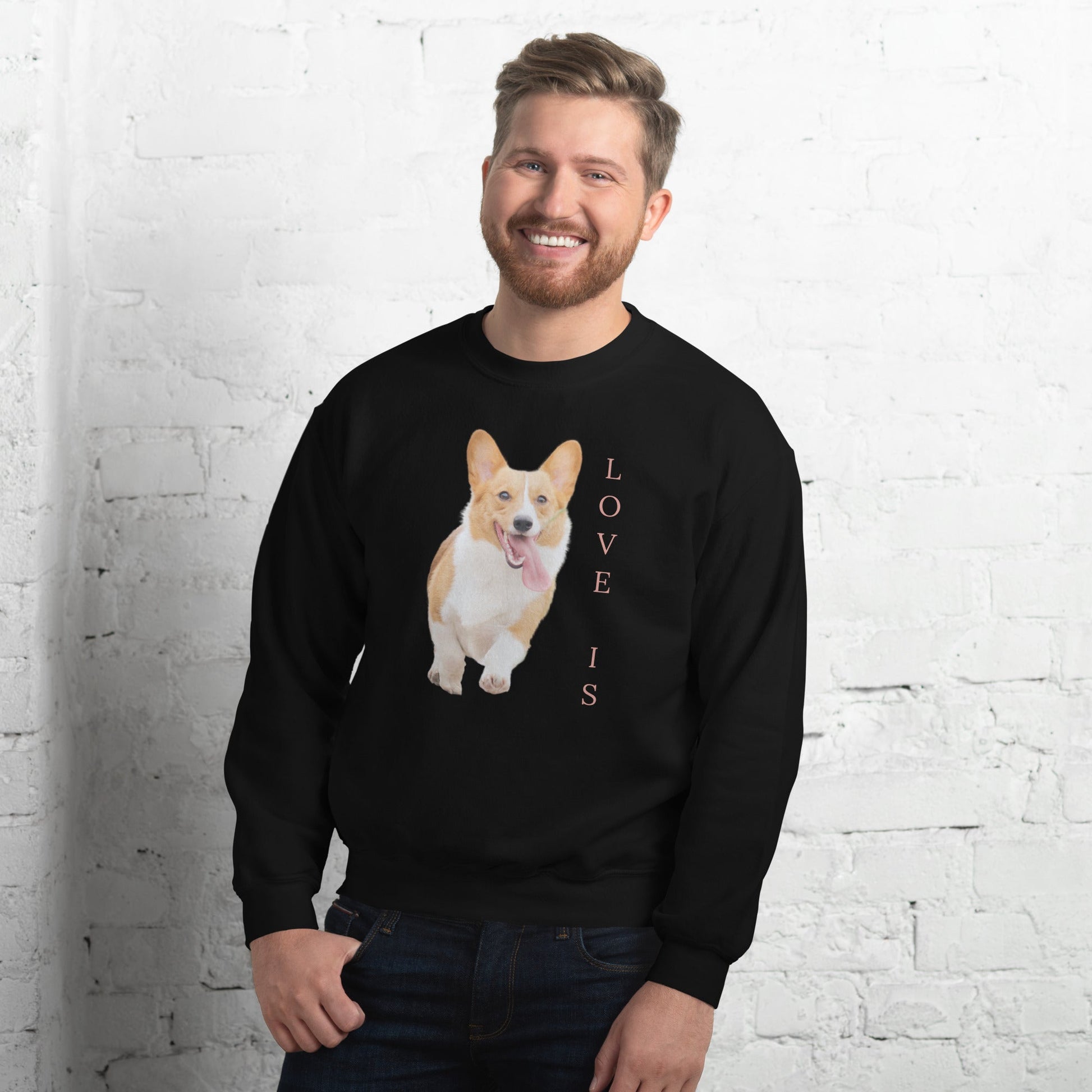 Love Is Sweatshirt for Men Gift For Women and Dog Lover