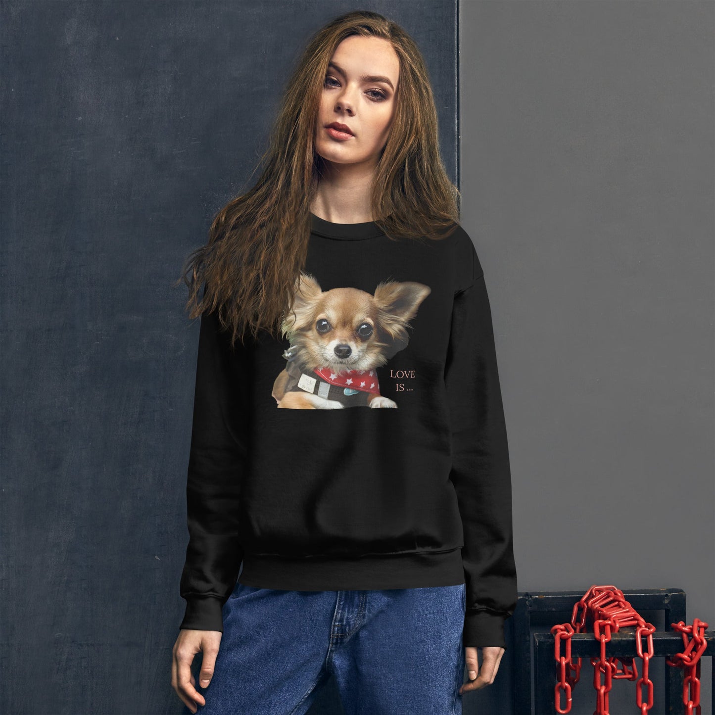 Love Is Sweatshirt for Men Gift For Women and Dog Lover