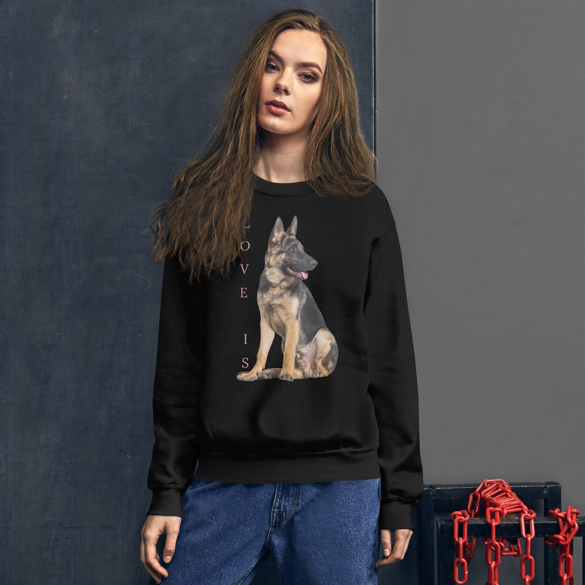 Love Is Sweatshirt for Men Gift For Women and Dog Lover