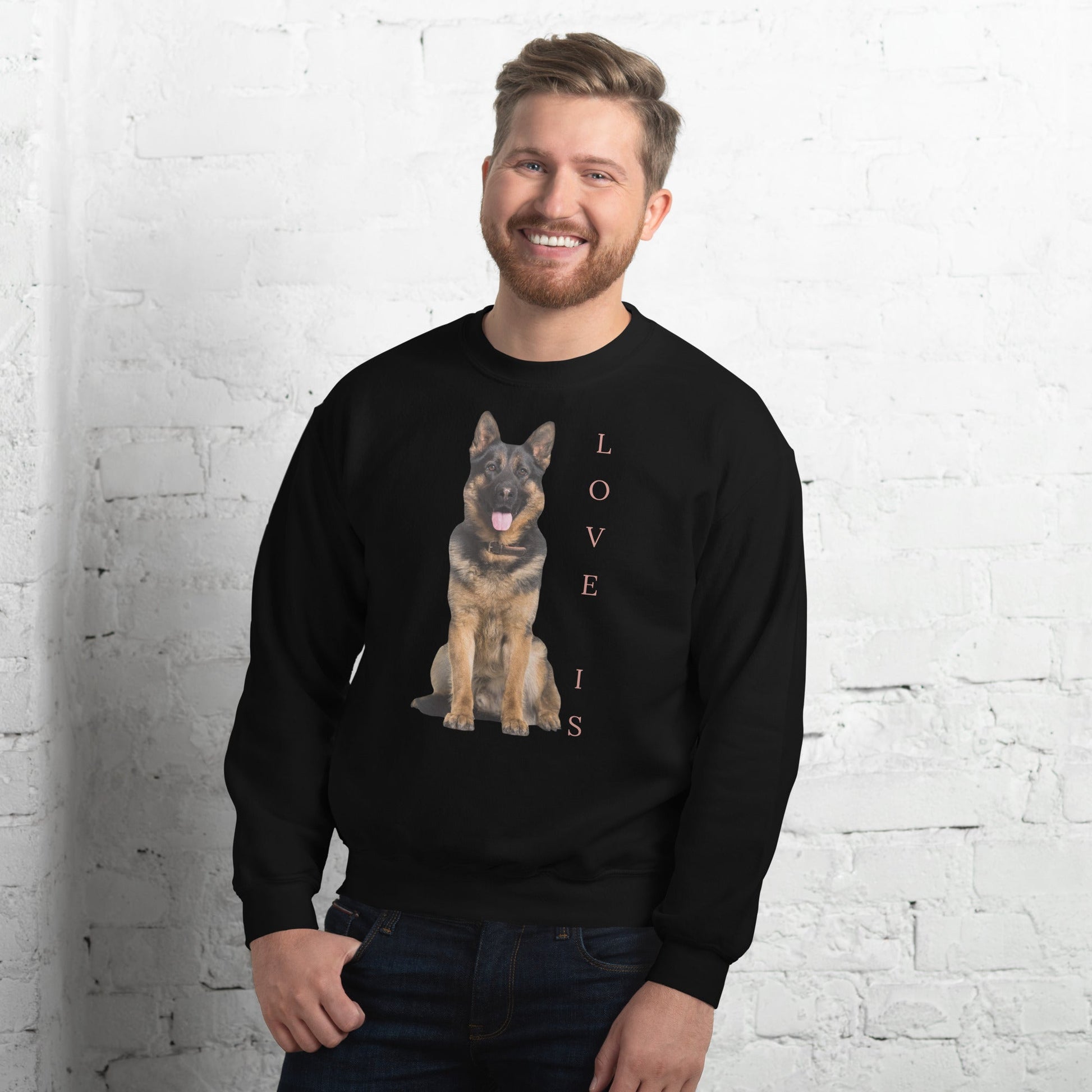 Love Is Sweatshirt for Men Gift For Women and Dog Lover