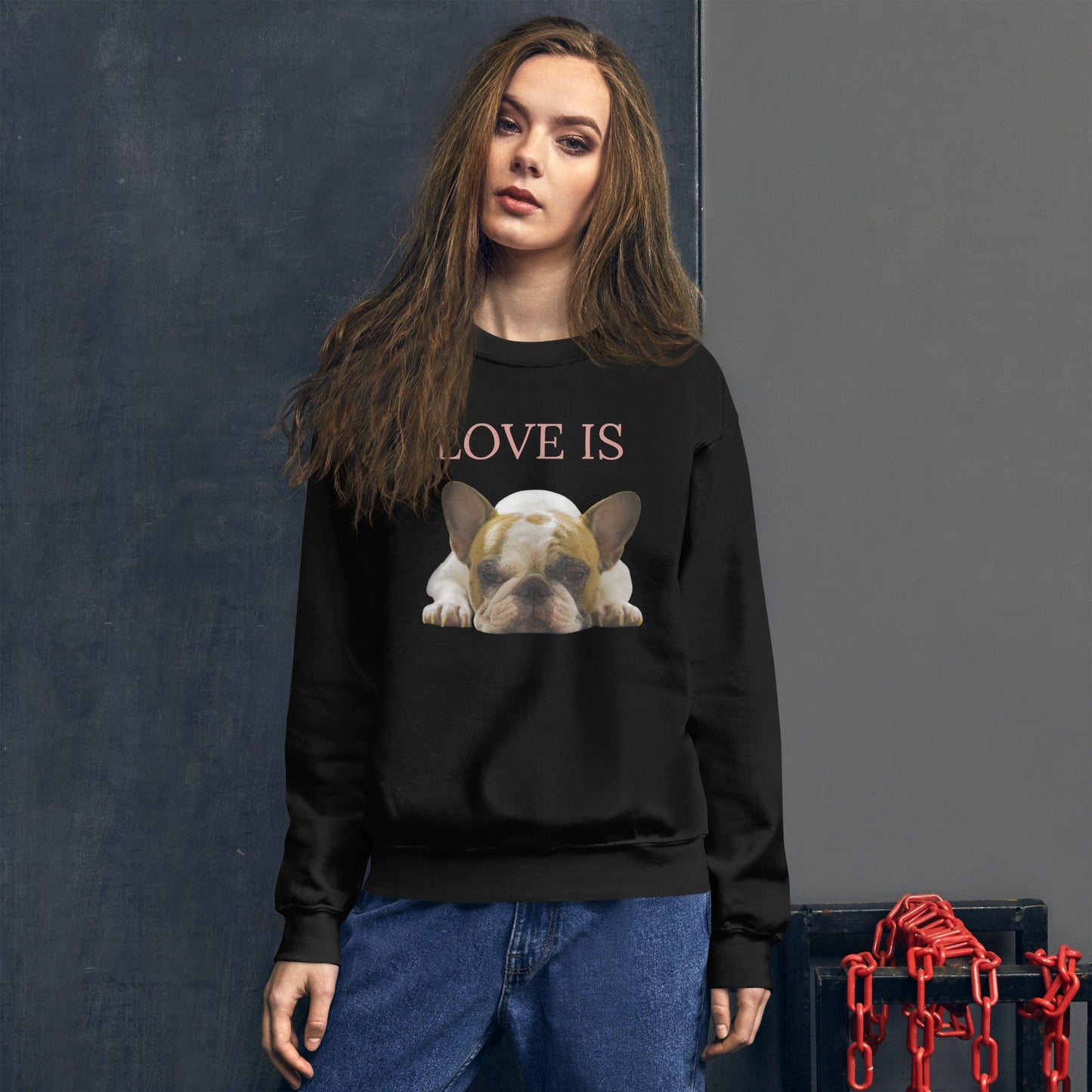 Love Is Sweatshirt for Men Gift For Women and Dog Lover