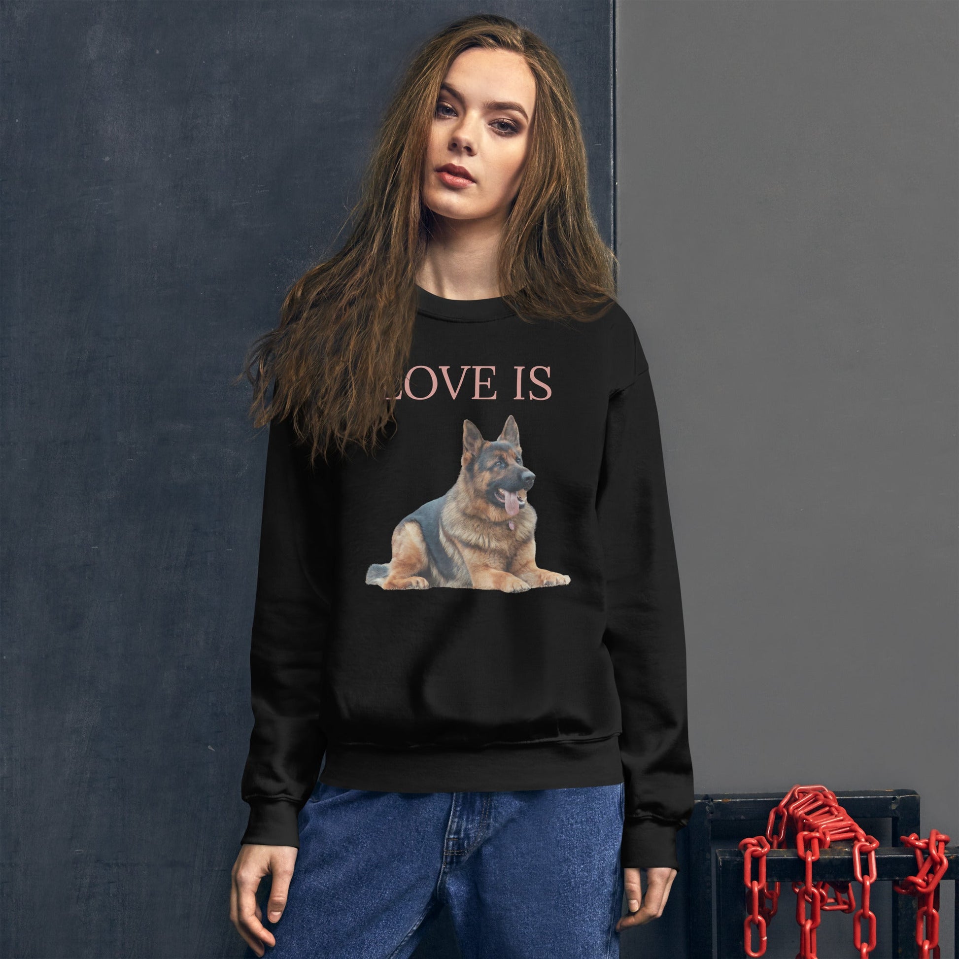 Love Is Sweatshirt for Men Gift For Women and Dog Lover