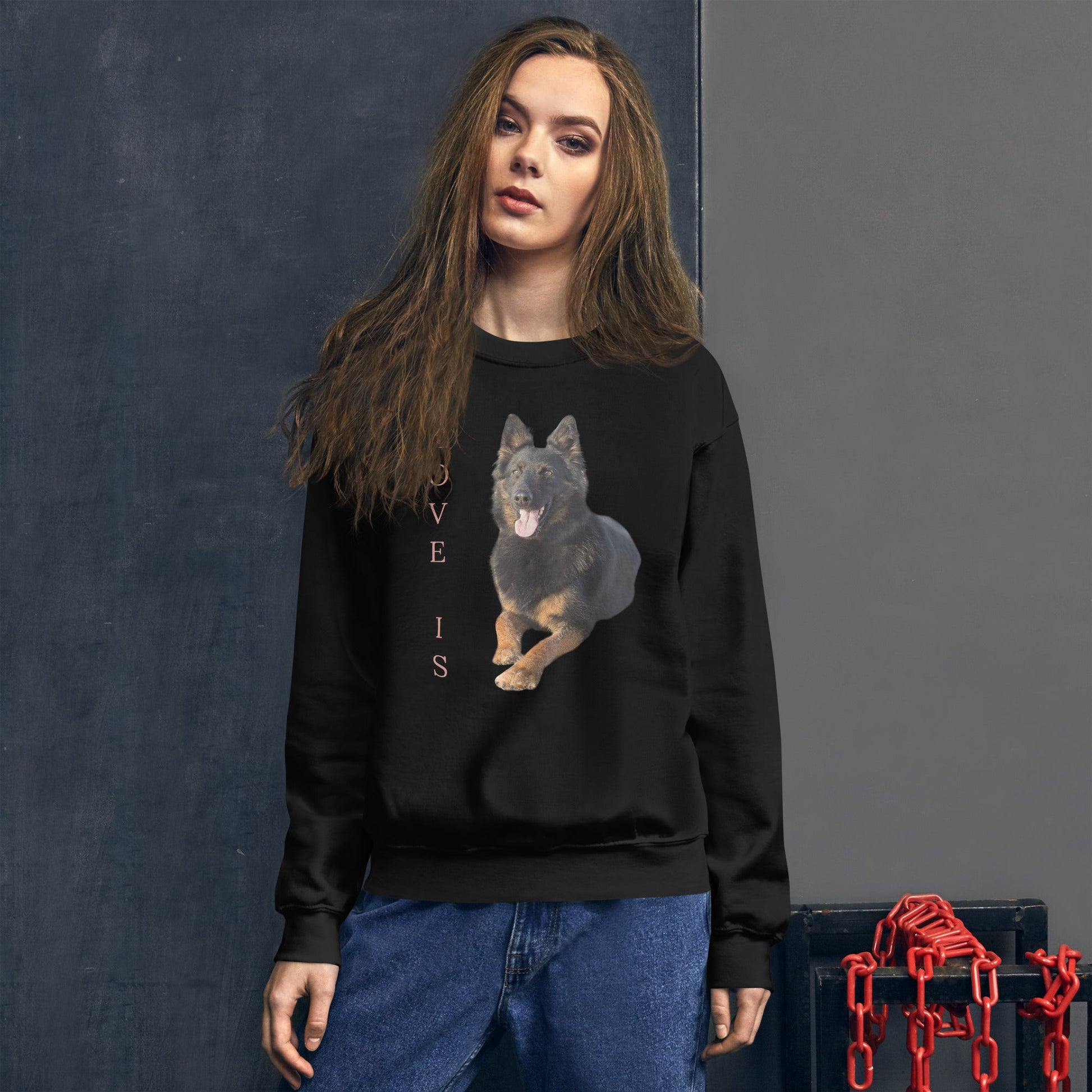 Love Is Sweatshirt for Men Gift For Women and Dog Lover