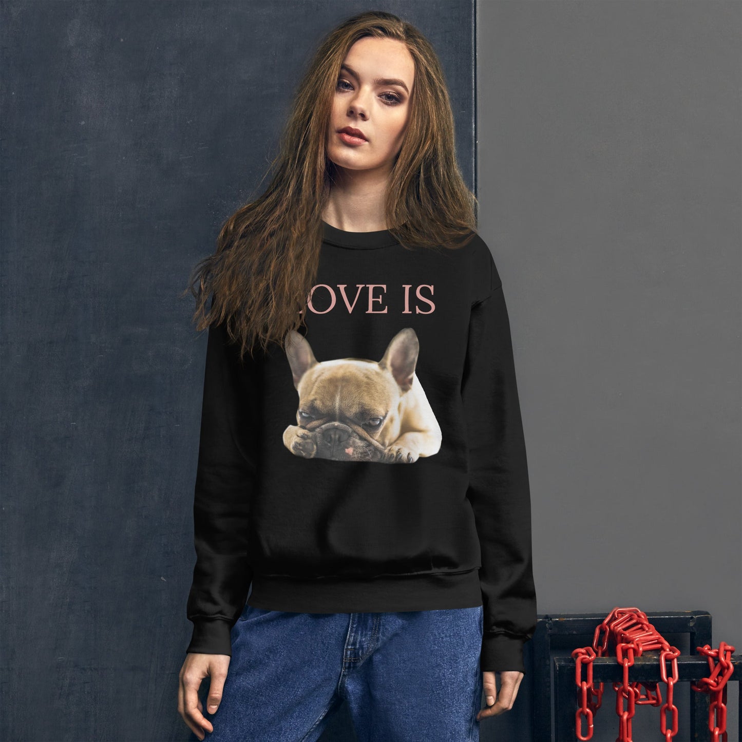 Love Is Sweatshirt for Men Gift For Women and Dog Lover