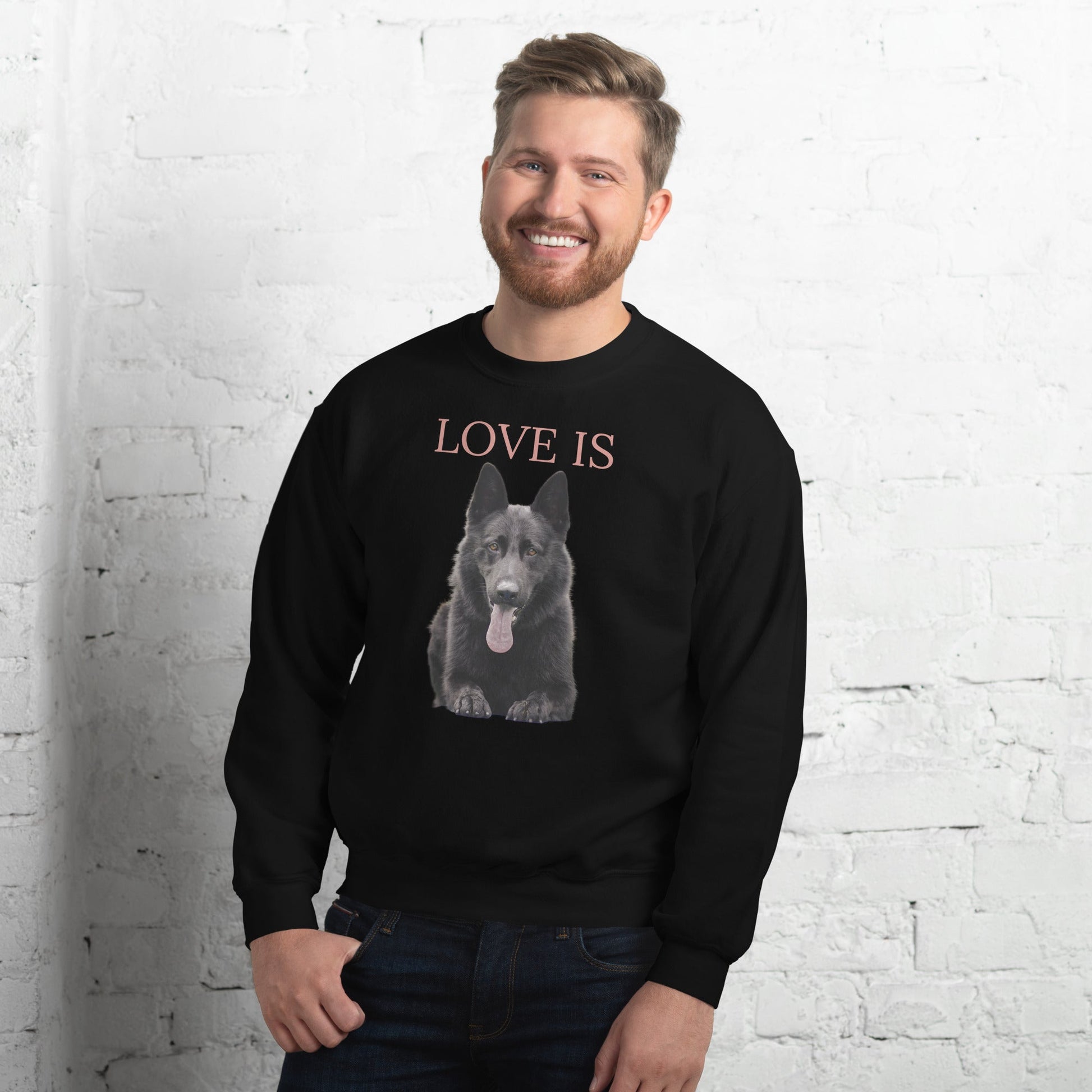 Love Is Sweatshirt for Men Gift For Women and Dog Lover