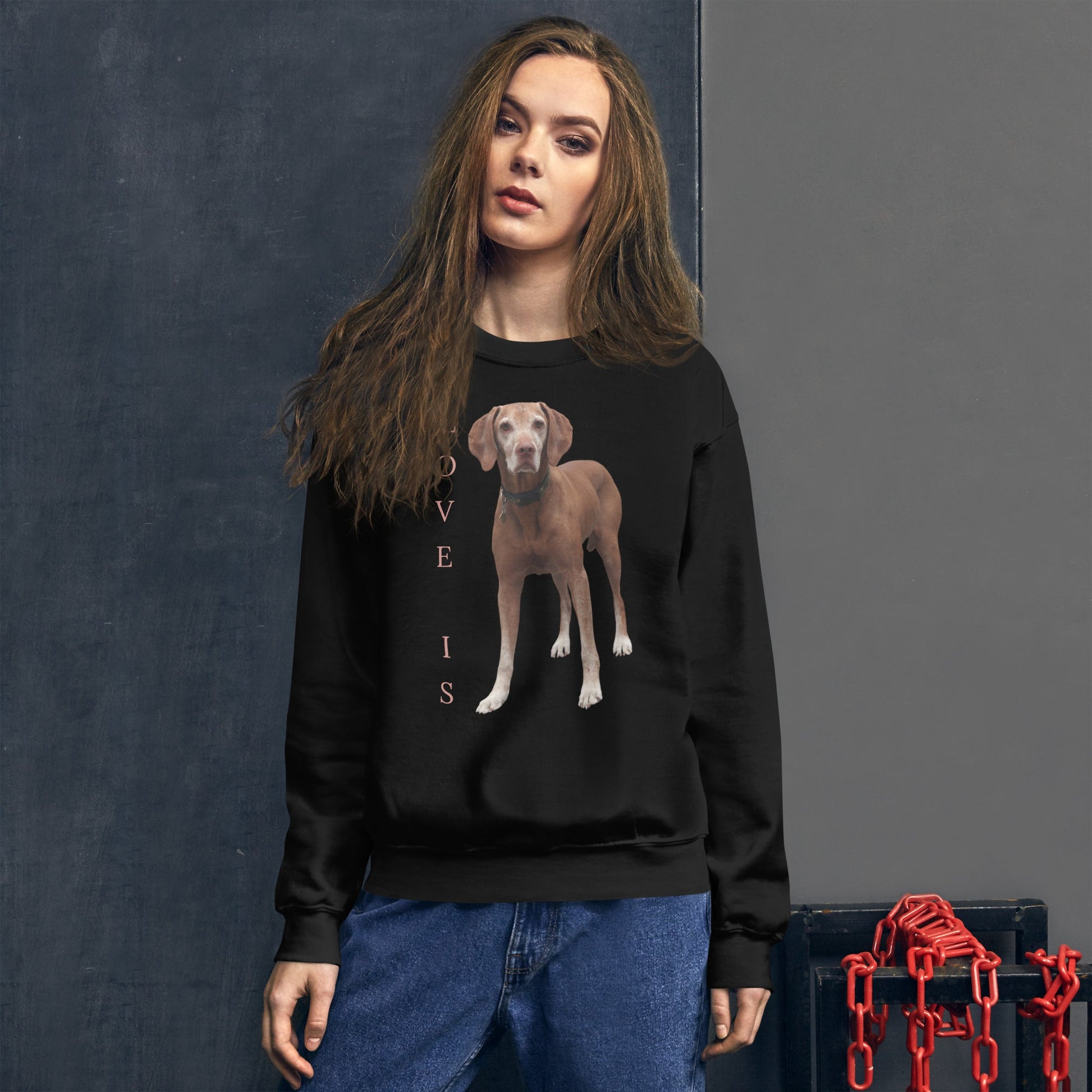 Love Is Sweatshirt for Men Gift For Women and Dog Lover