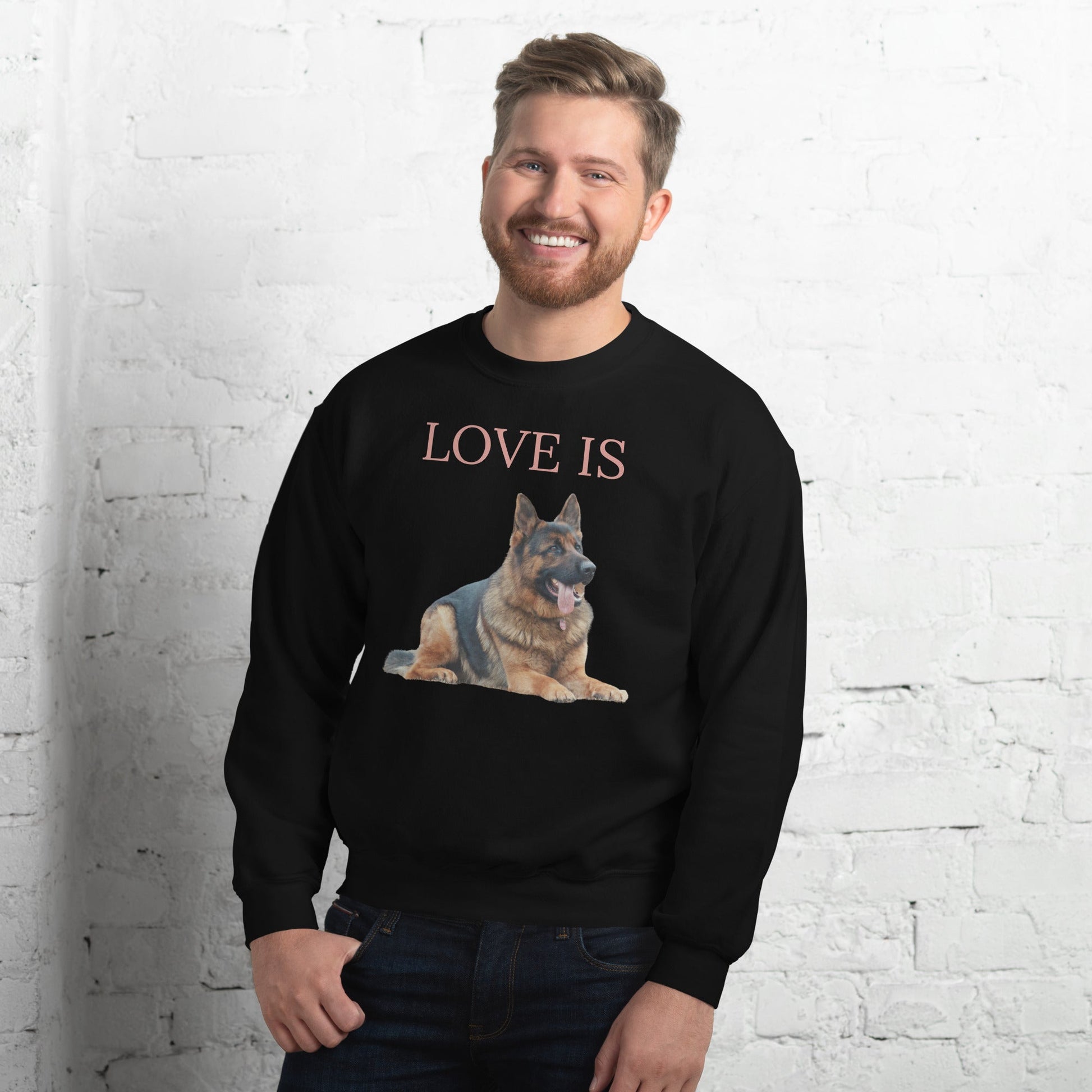 Love Is Sweatshirt for Men Gift For Women and Dog Lover