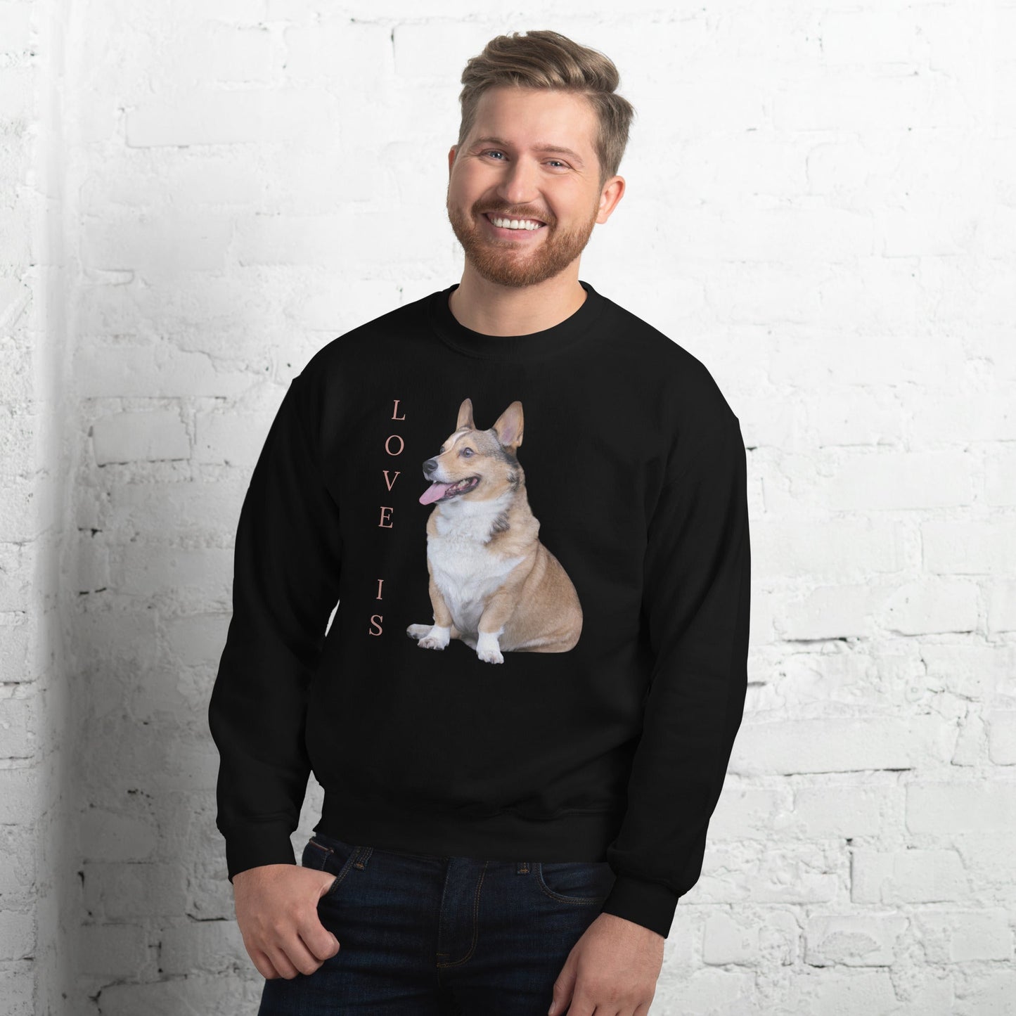 Love Is Sweatshirt for Men Gift For Women and Dog Lover