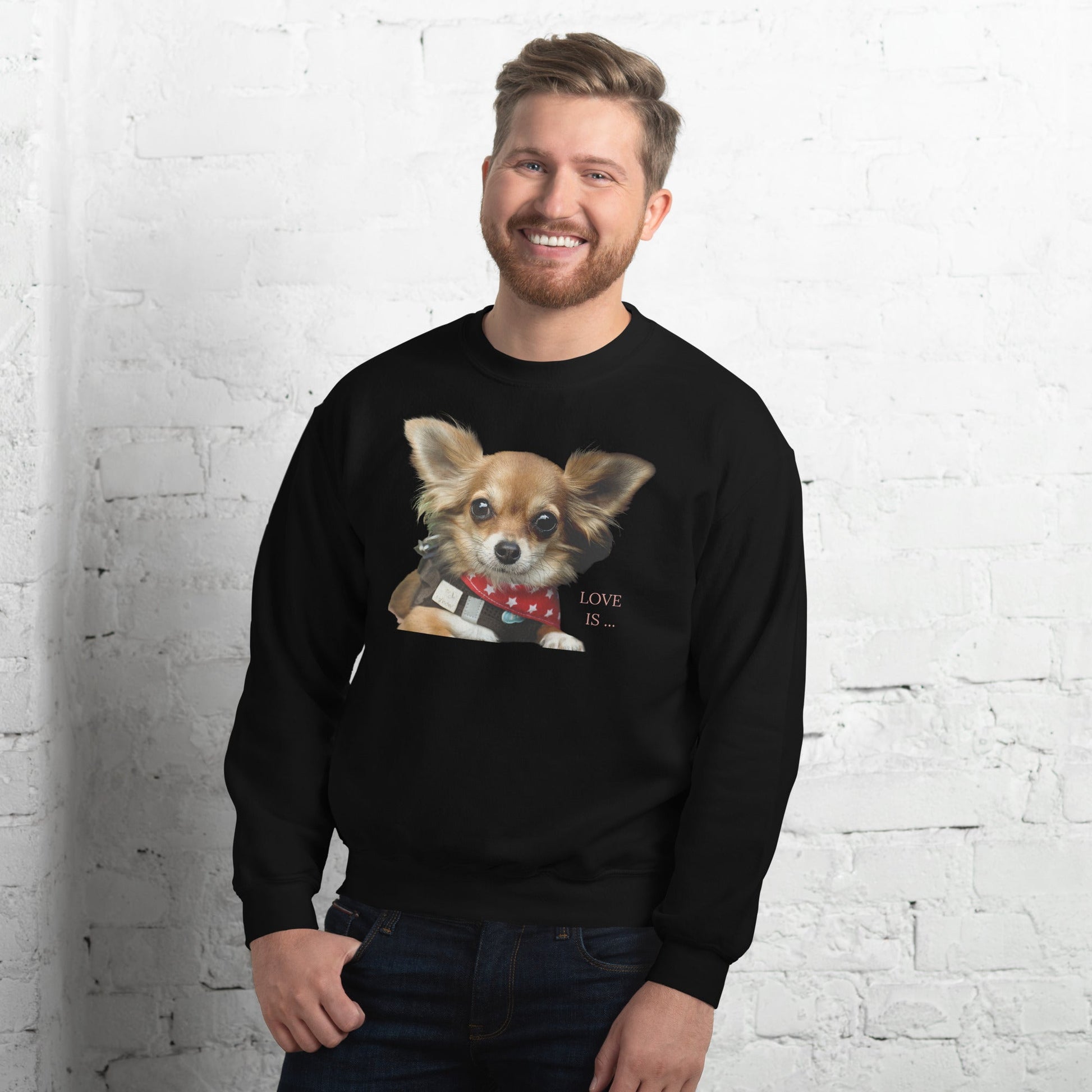 Love Is Sweatshirt for Men Gift For Women and Dog Lover