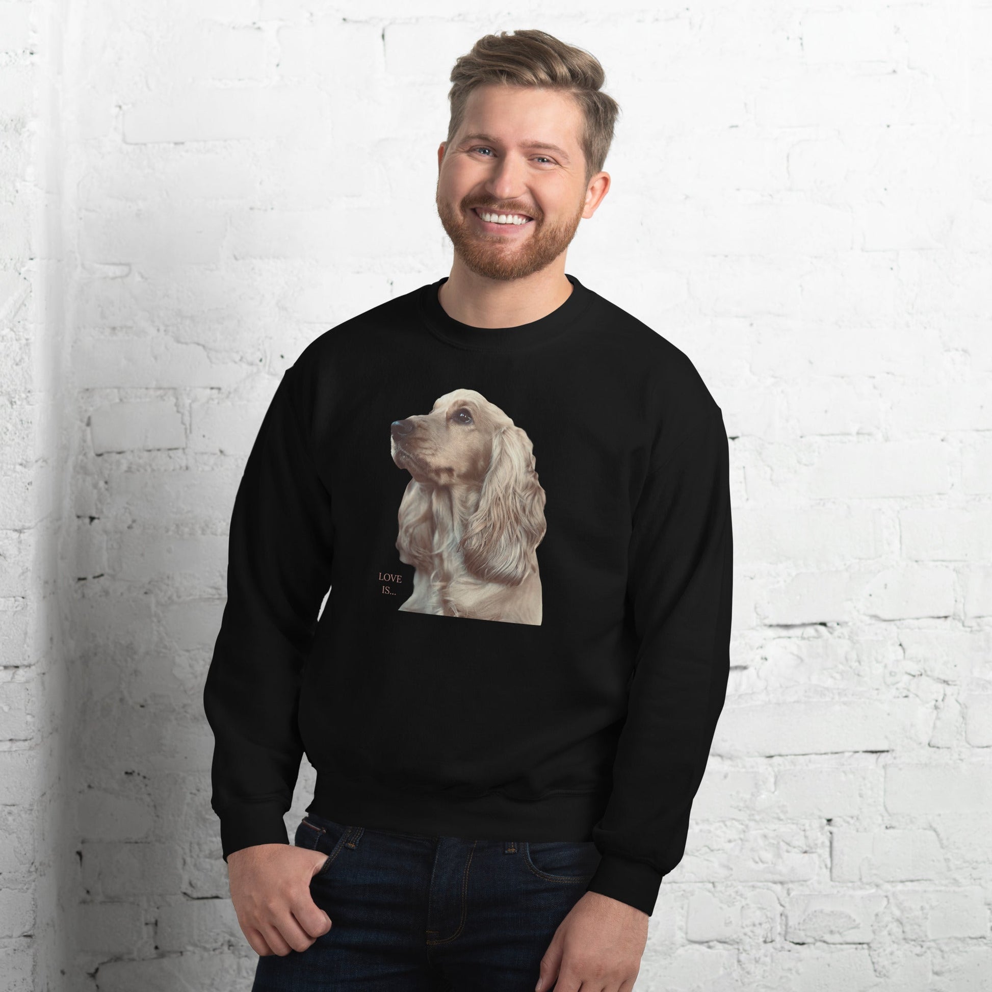 Love Is Sweatshirt for Men Gift For Women and Dog Lover