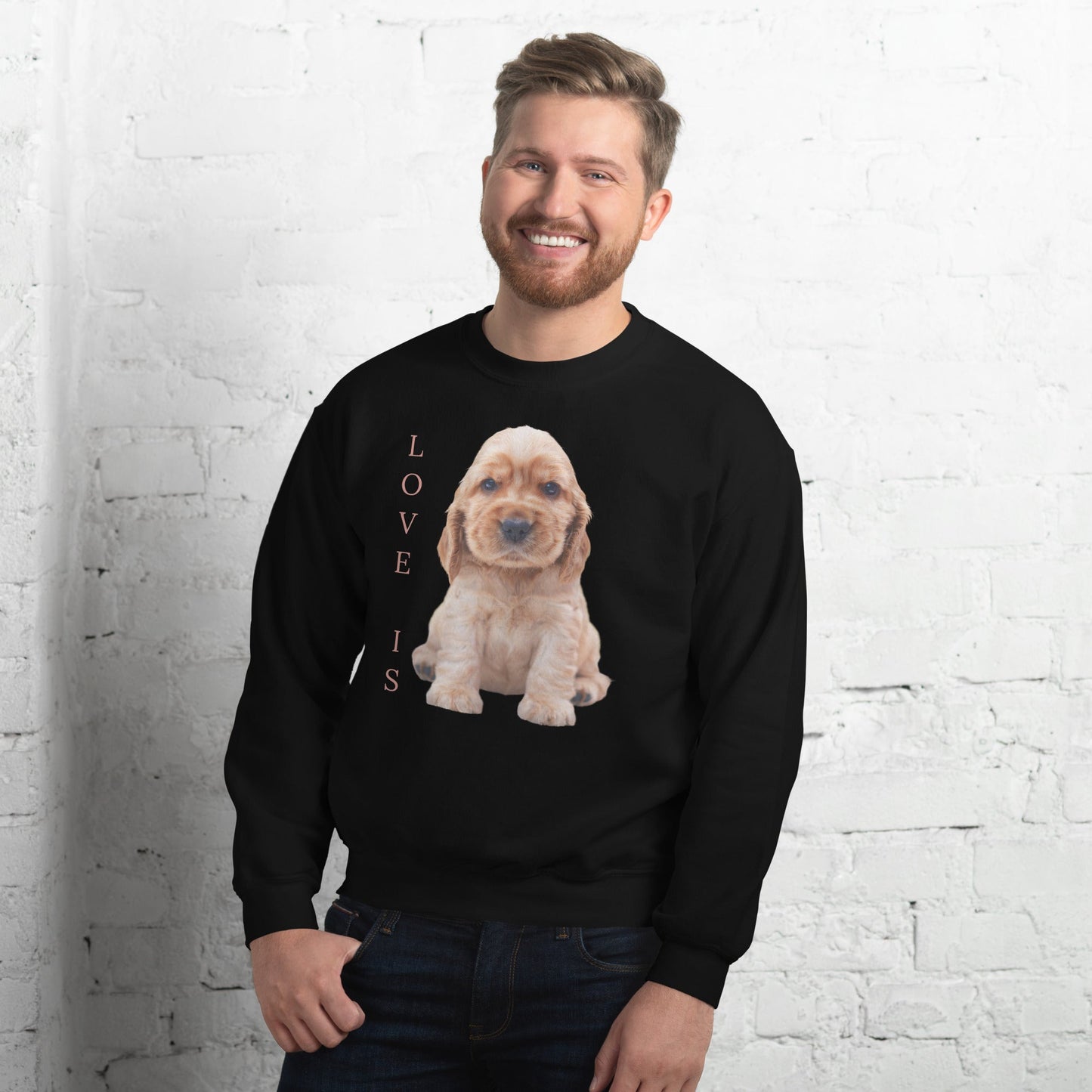 Love Is Sweatshirt for Men Gift For Women and Dog Lover