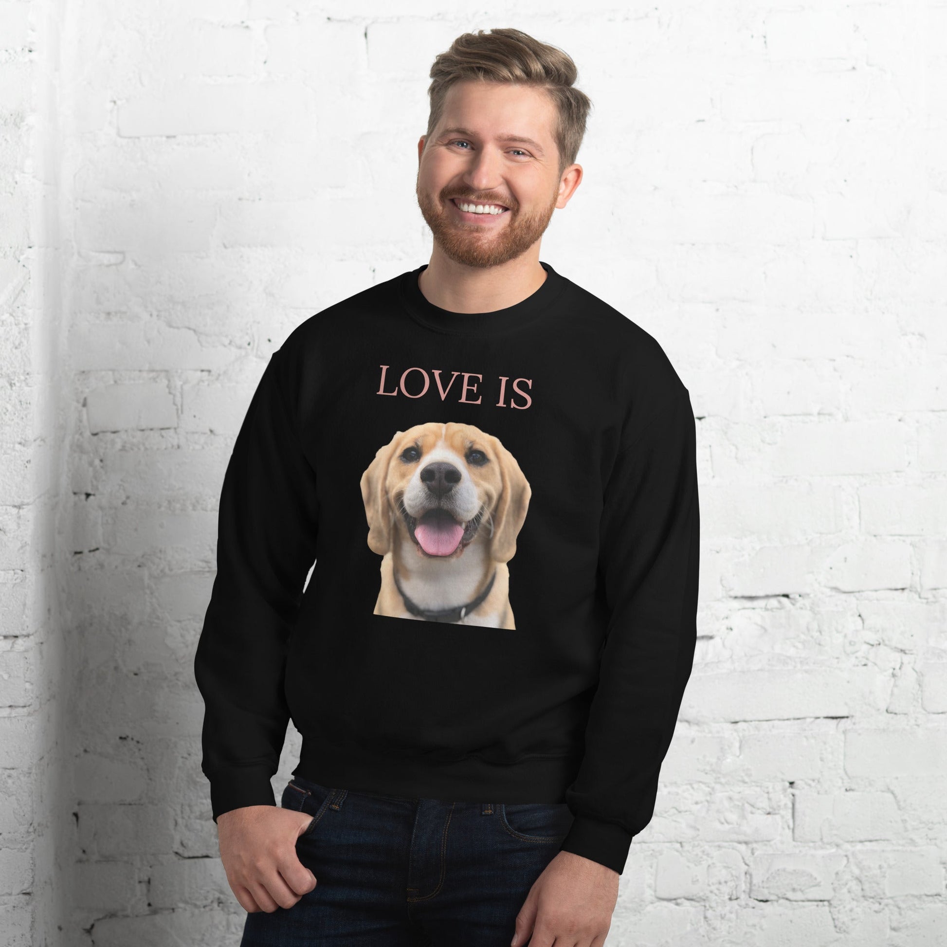 Love Is Sweatshirt for Men Gift For Women and Dog Lover