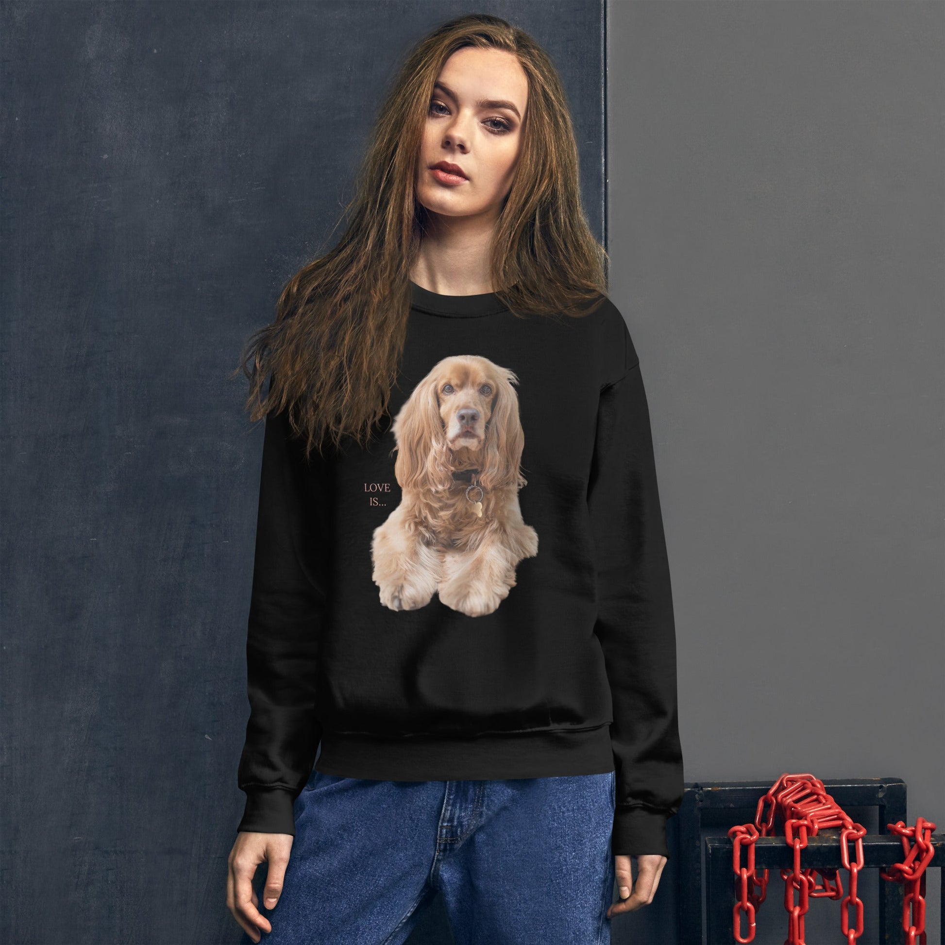 Love Is Sweatshirt for Men Gift For Women and Dog Lover